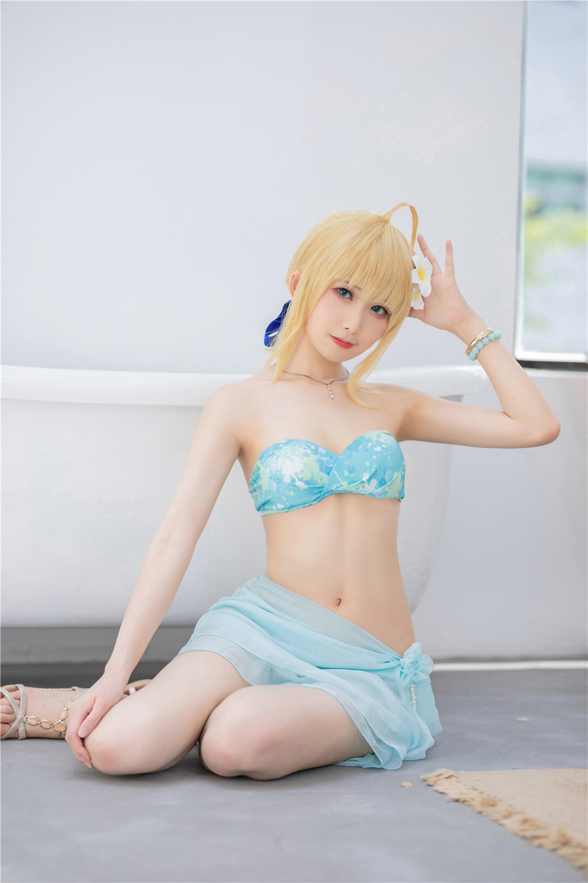 Cosplay 封疆疆v 阿尔托莉雅 潘德拉贡 泳装(7)