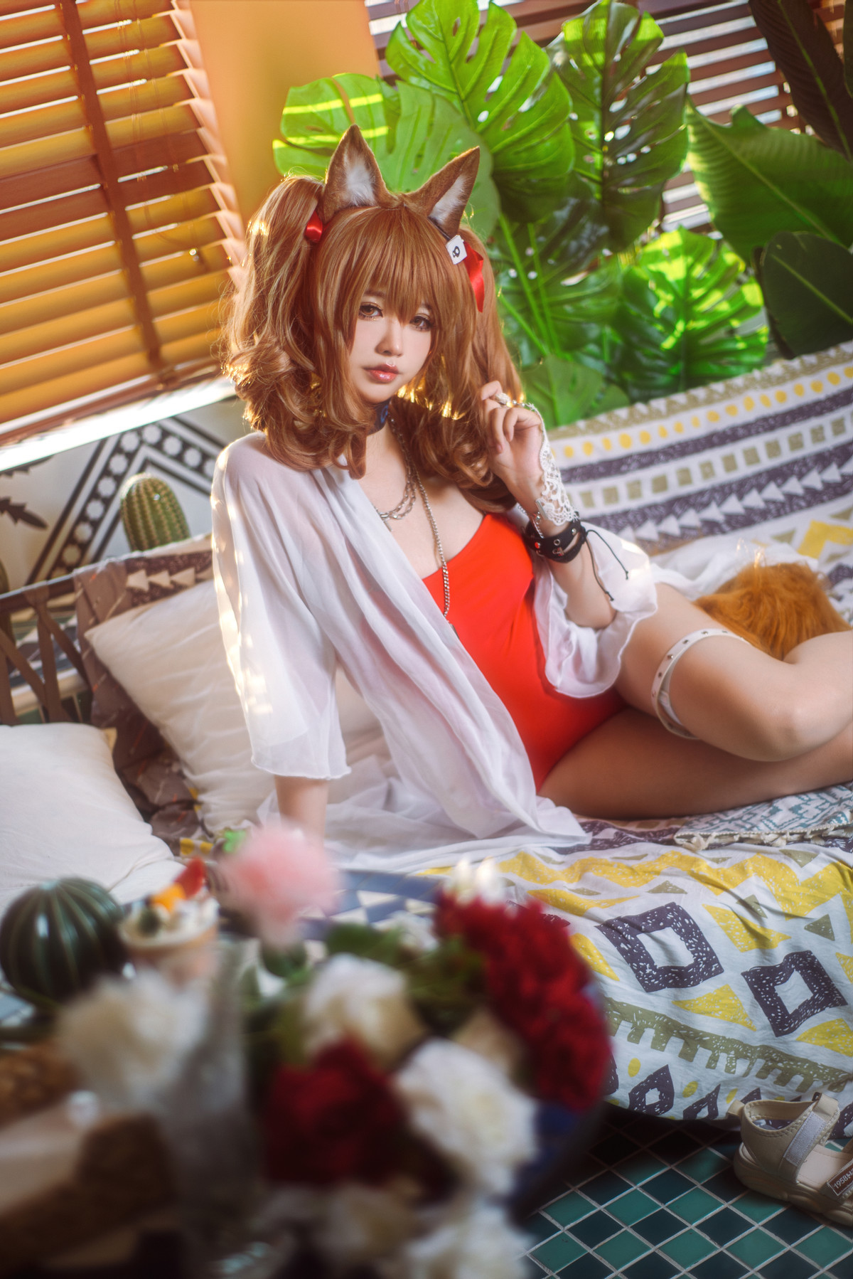 工藤新伍 Cosplay 明日方舟 安洁莉娜 夏卉泳装(16)