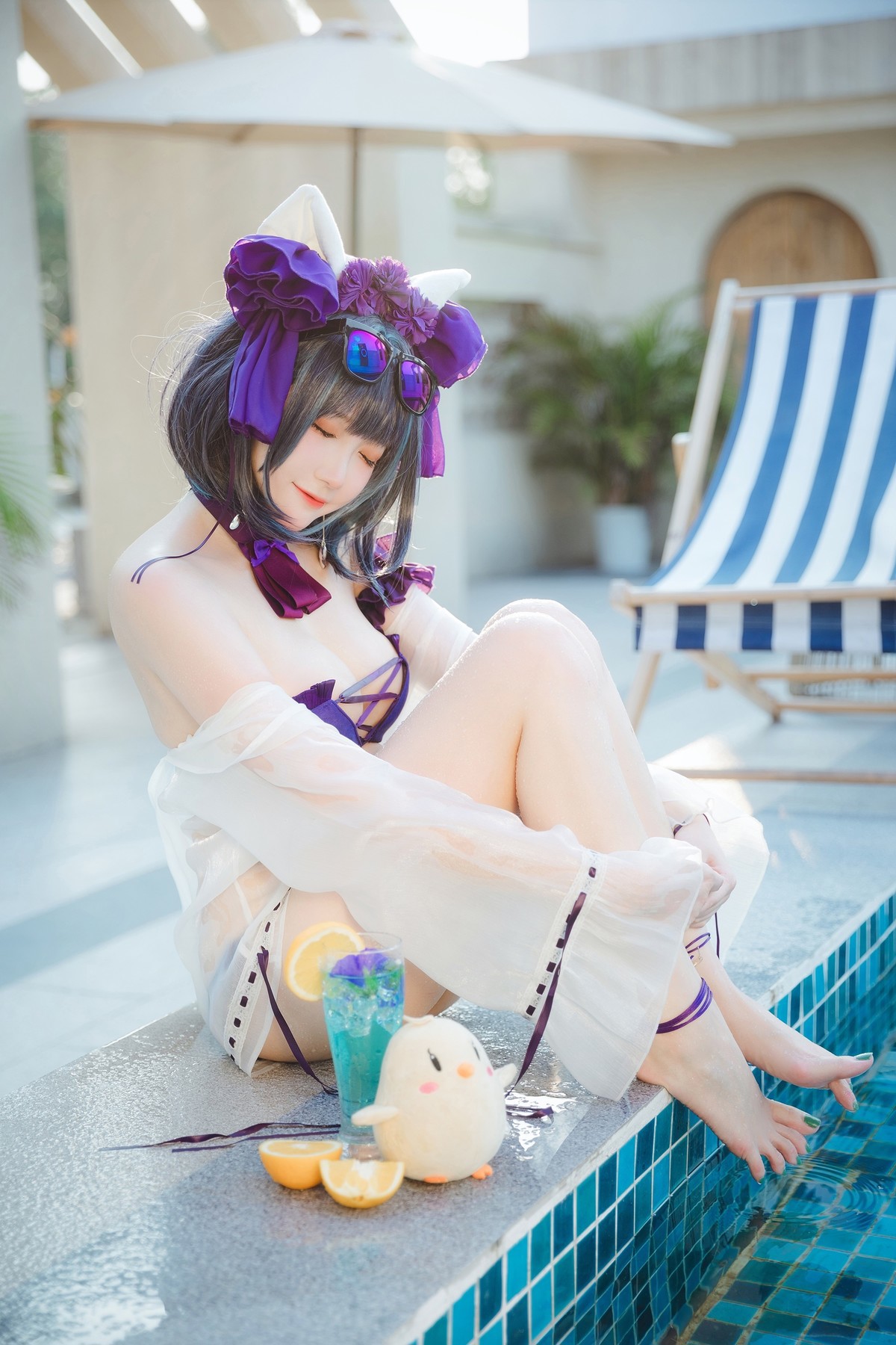 Cosplay 瓜希酱福利 柴郡泳装(3)