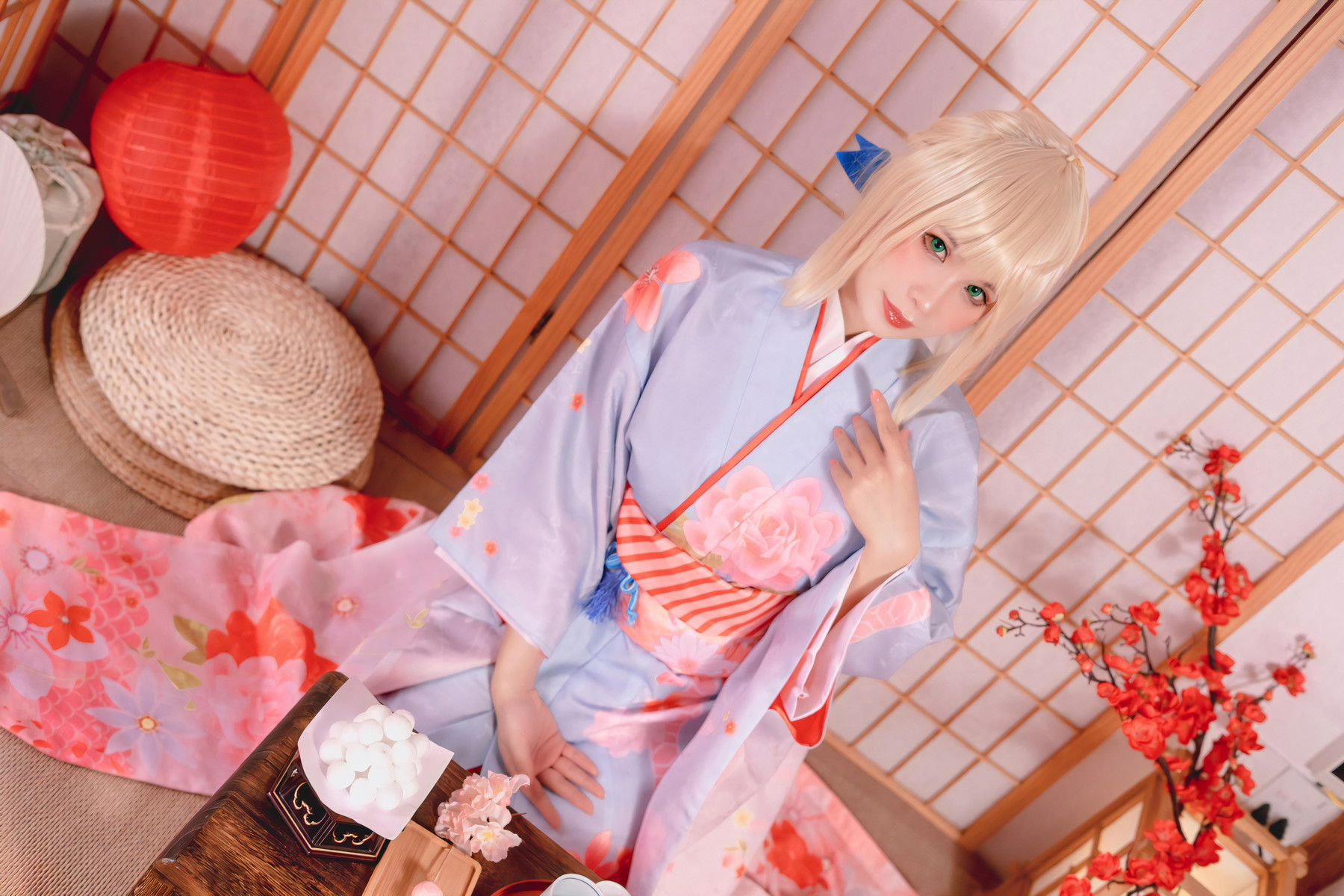 Cosplay Pyonピオン Saber セイバー Kimono(4)