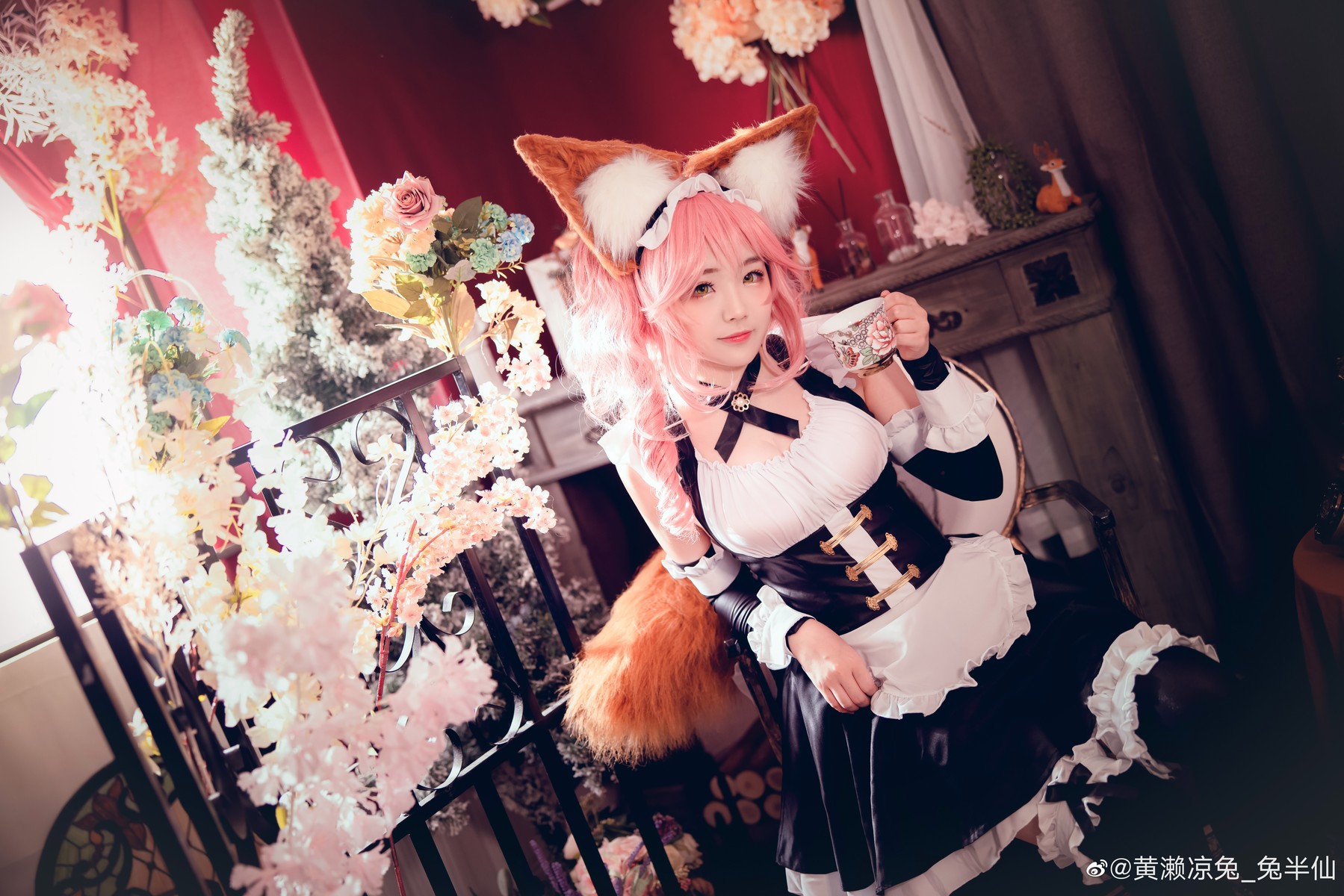 黄濑凉兔_兔半仙 Cosplay fate玉藻前女仆ver(3)