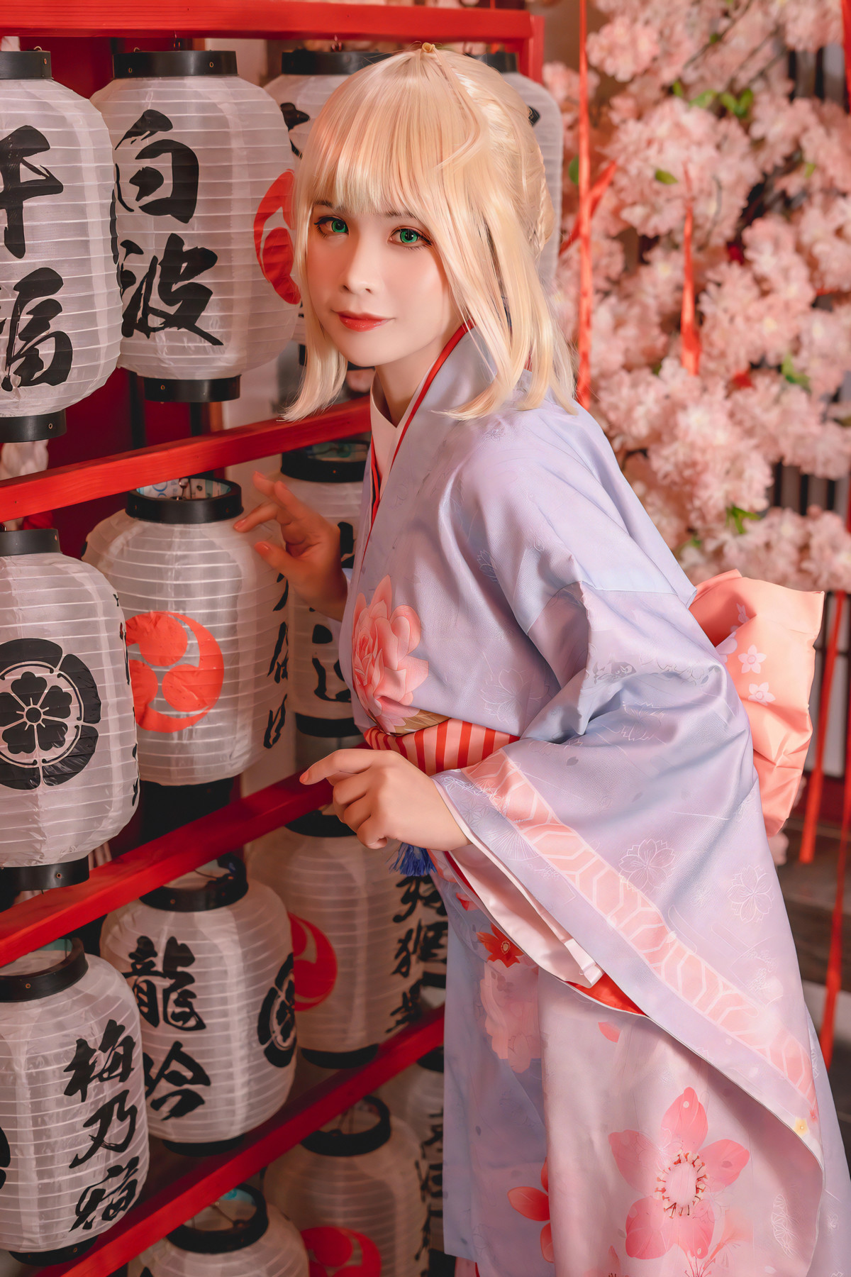 Cosplay Pyonピオン Saber セイバー Kimono(7)