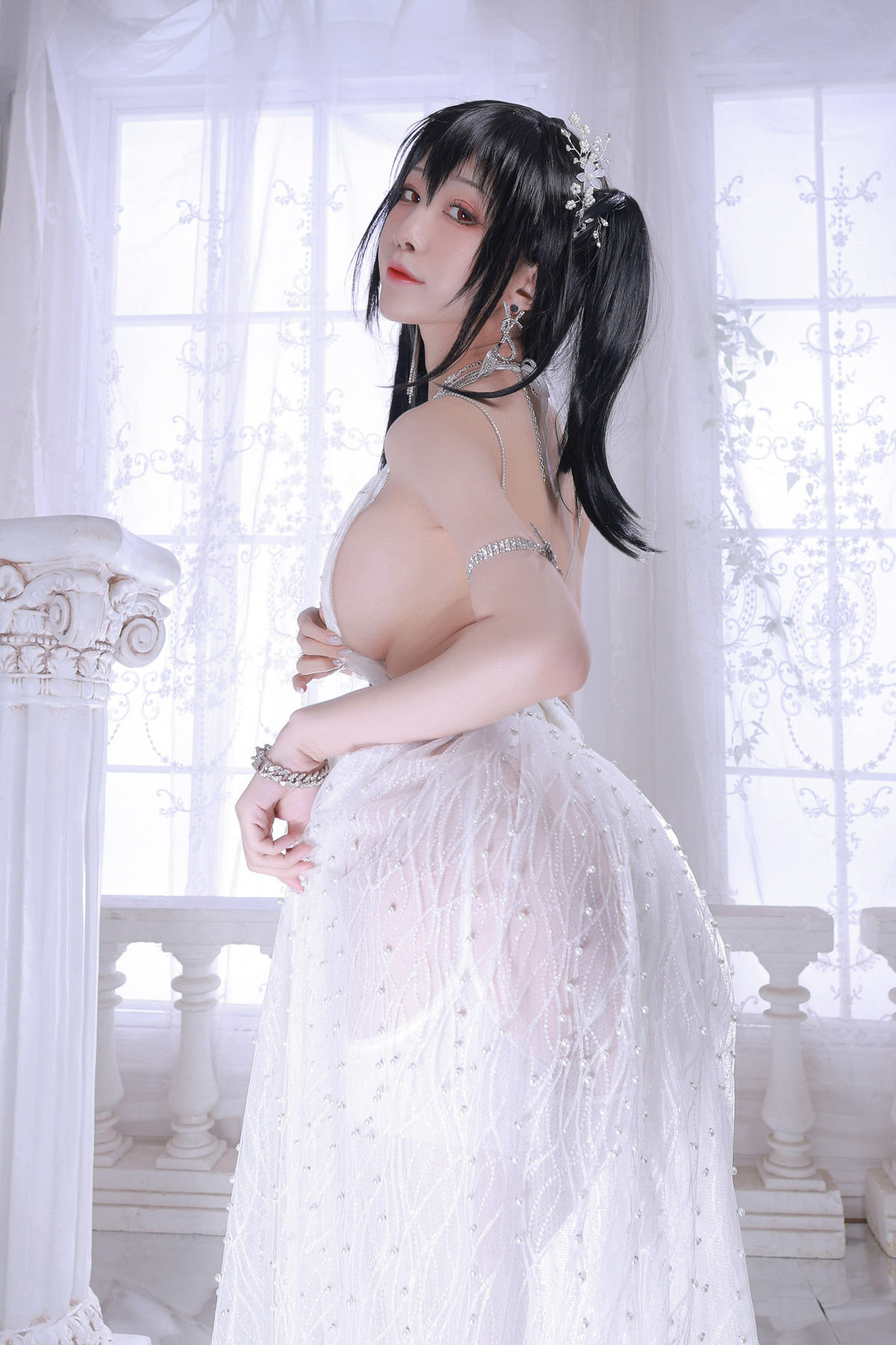 水淼aqua Cosplay 大凤婚纱(67)