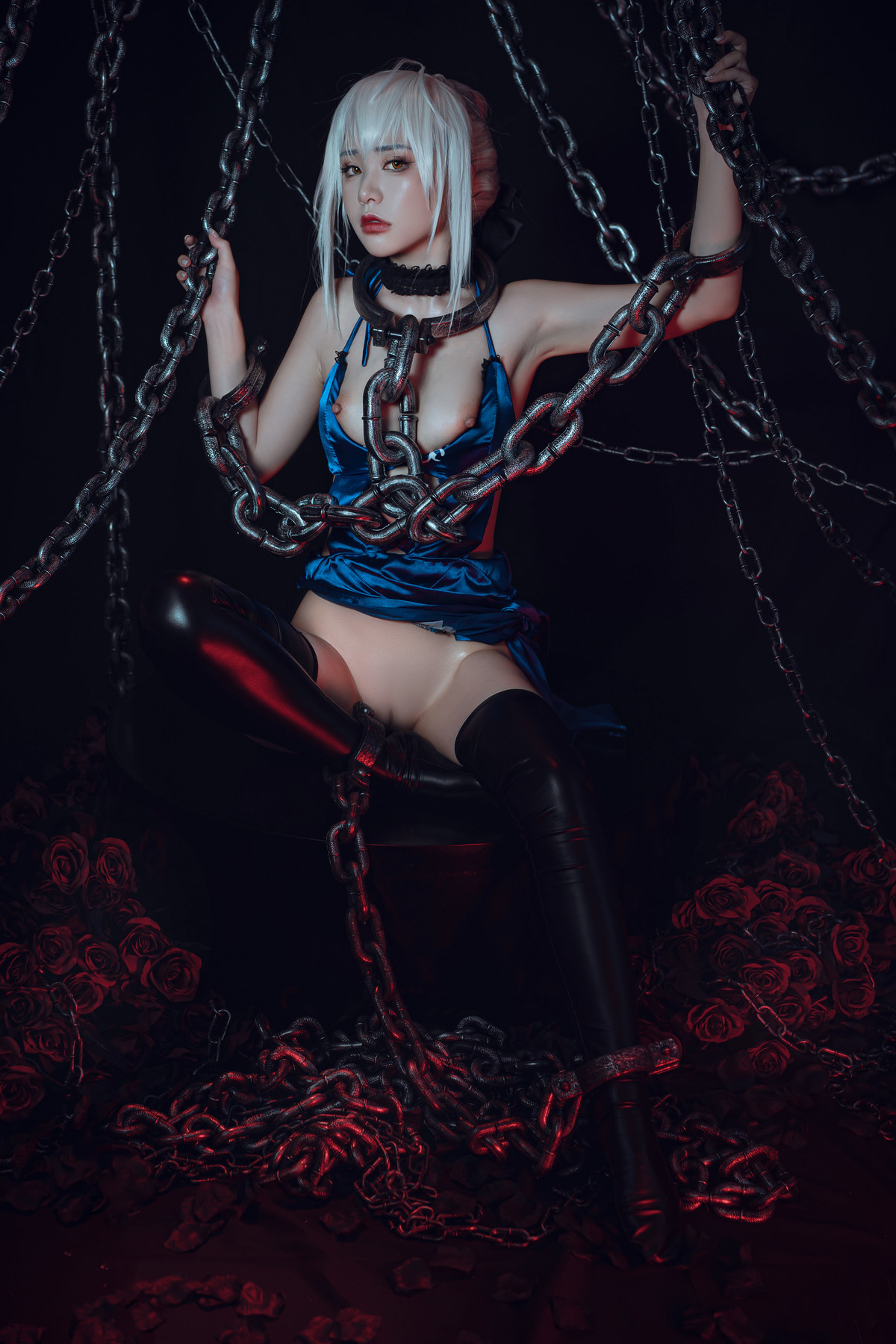 爆机少女喵小吉 Cosplay 黑呆 Saber Alter(80)