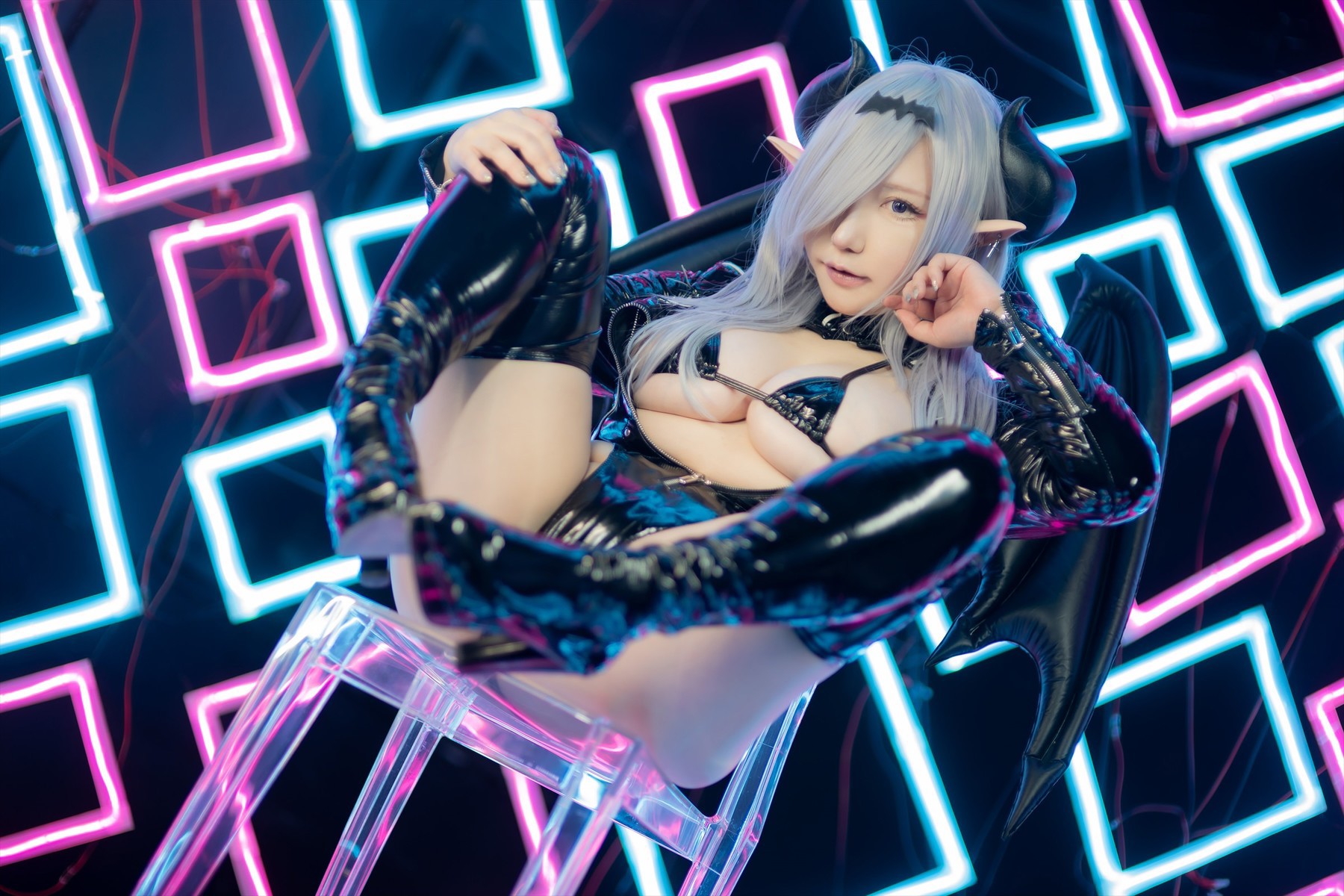 Cosplay SAKUサク See-through Bunny Succubus Set.04(29)