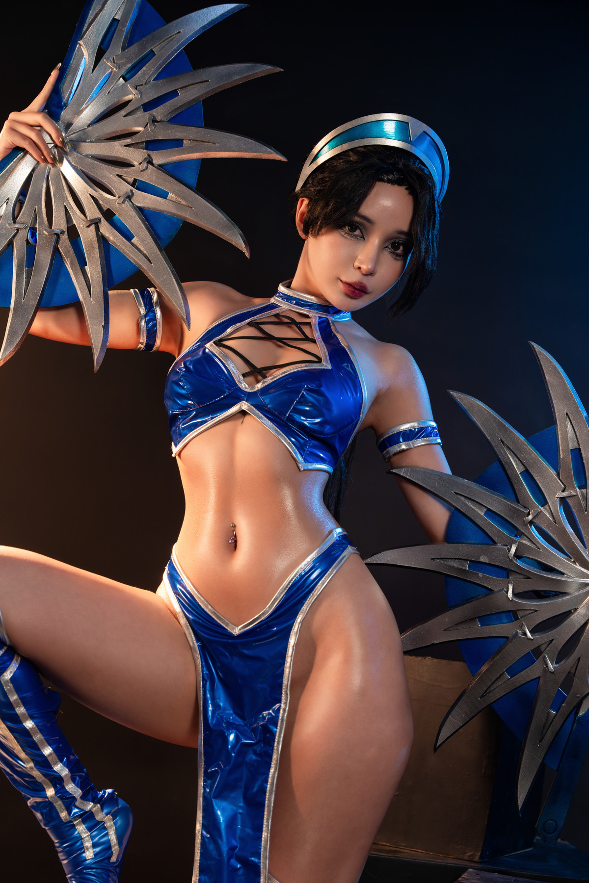 Cosplay Umeko.J Kitana Mortal Kombat Set.01(6)