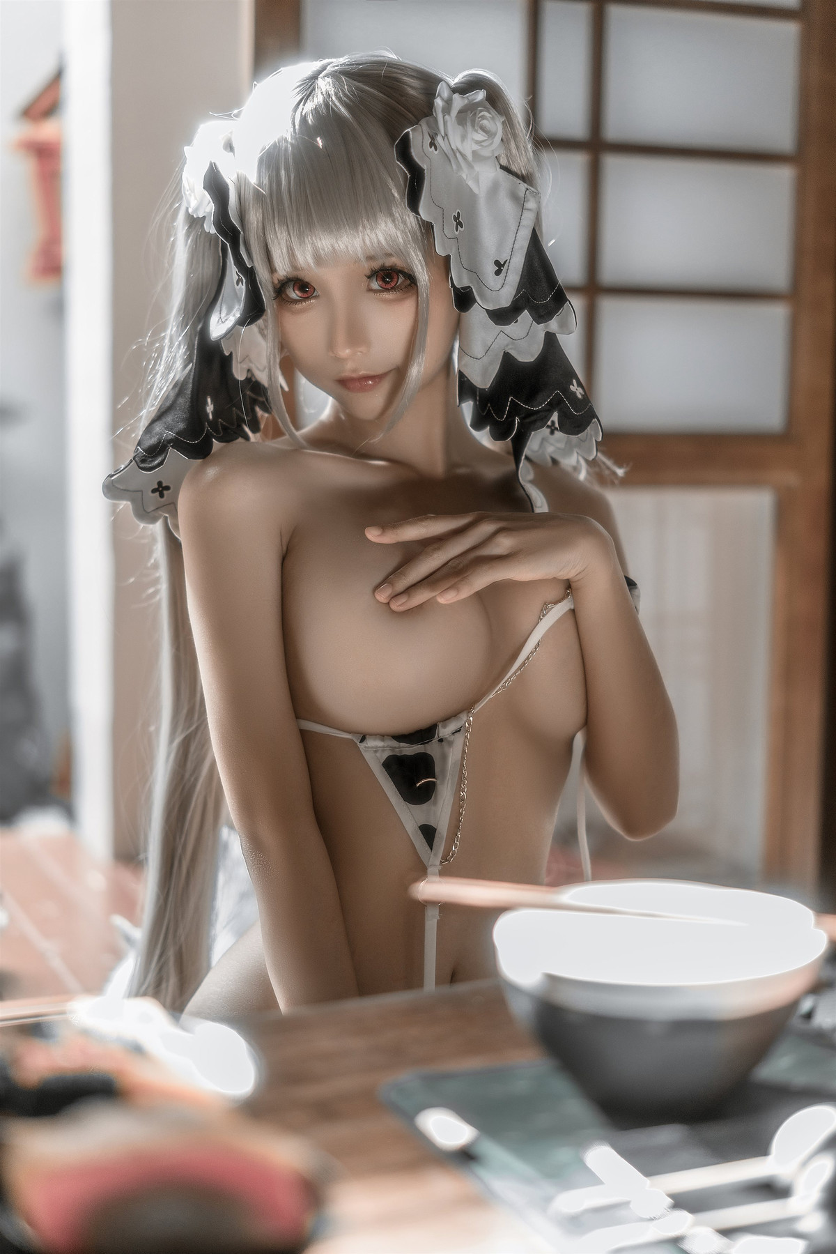 蠢沫沫 Cosplay 可畏婚纱绅士版(33)