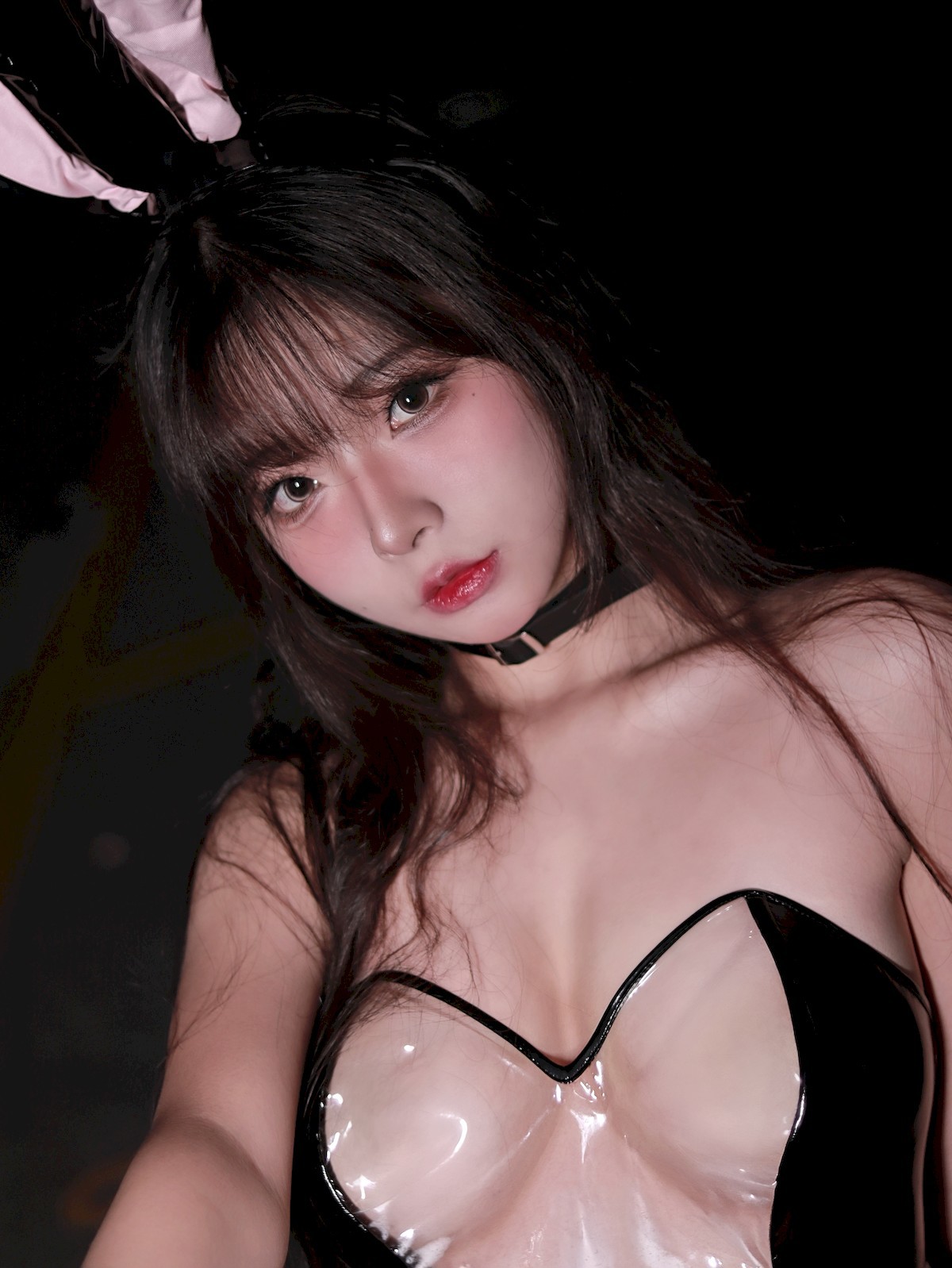 Cosplay Yuuhui玉汇 雨中透明兔女郎(17)