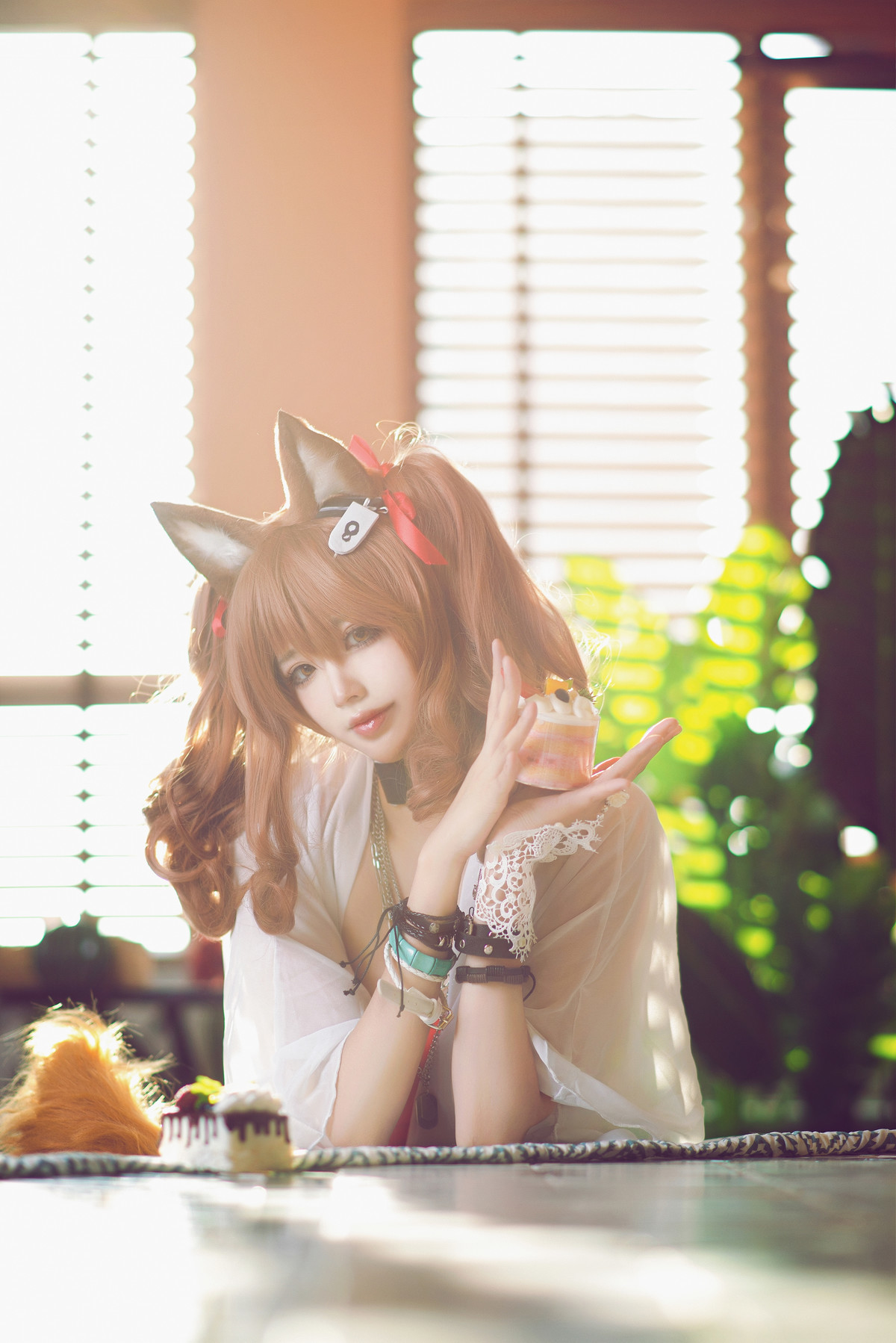 工藤新伍 Cosplay 明日方舟 安洁莉娜 夏卉泳装(9)