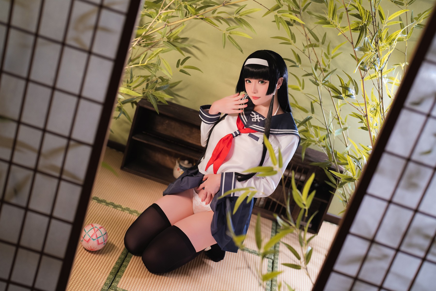 Cosplay 星之迟迟Hoshilily 莲花JK(12)