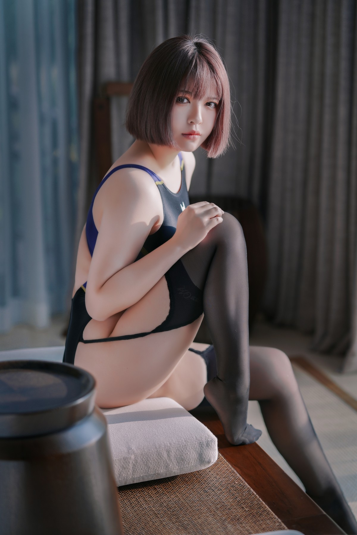 Cosplay 半半子 競泳水着を着た彼女(27)