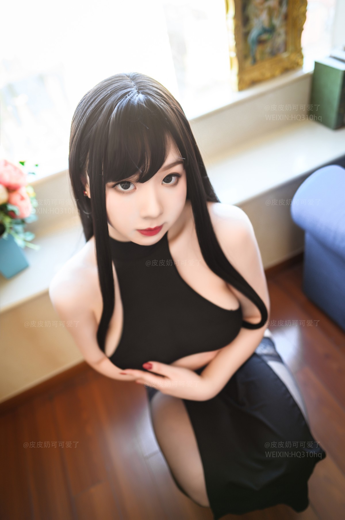 Cosplay 皮皮奶可可爱了啦 黑丝太刀(35)