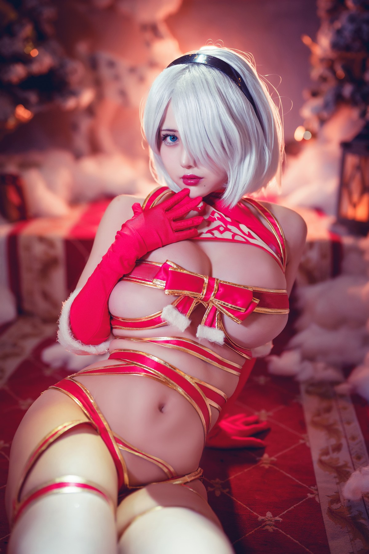 Cosplay 沖田凜花Rinka 圣诞2B RED(15)