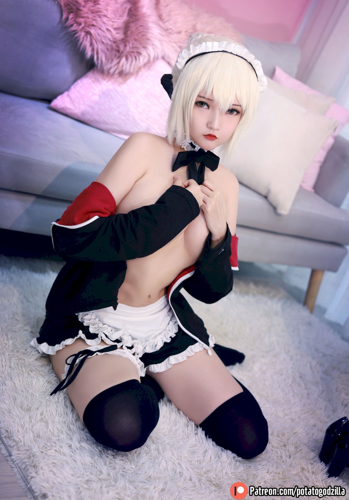 Potato Godzilla Cosplay セイバーオルタ メイド Ver.(38)