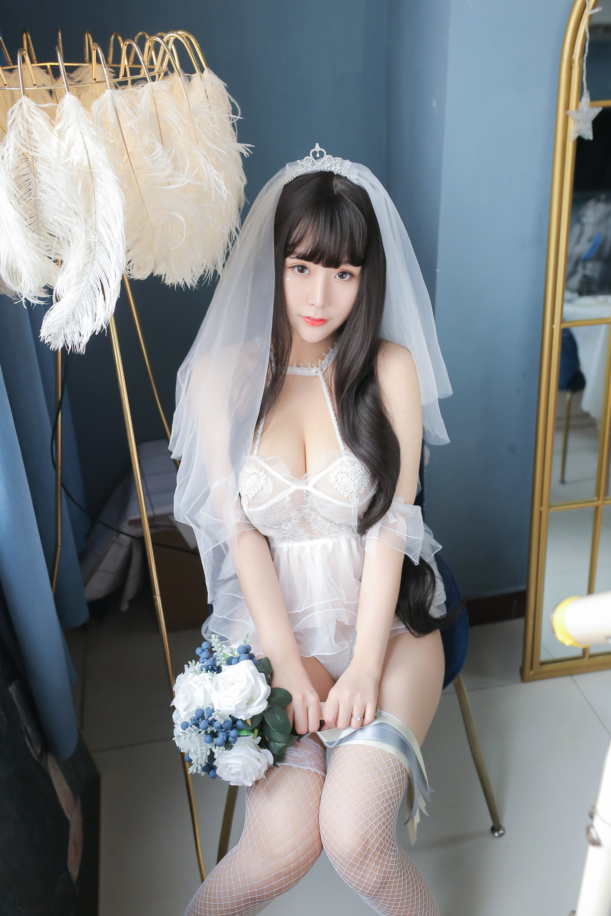 Cosplay 猫九酱Sakura 长发婚纱 Set.01(23)