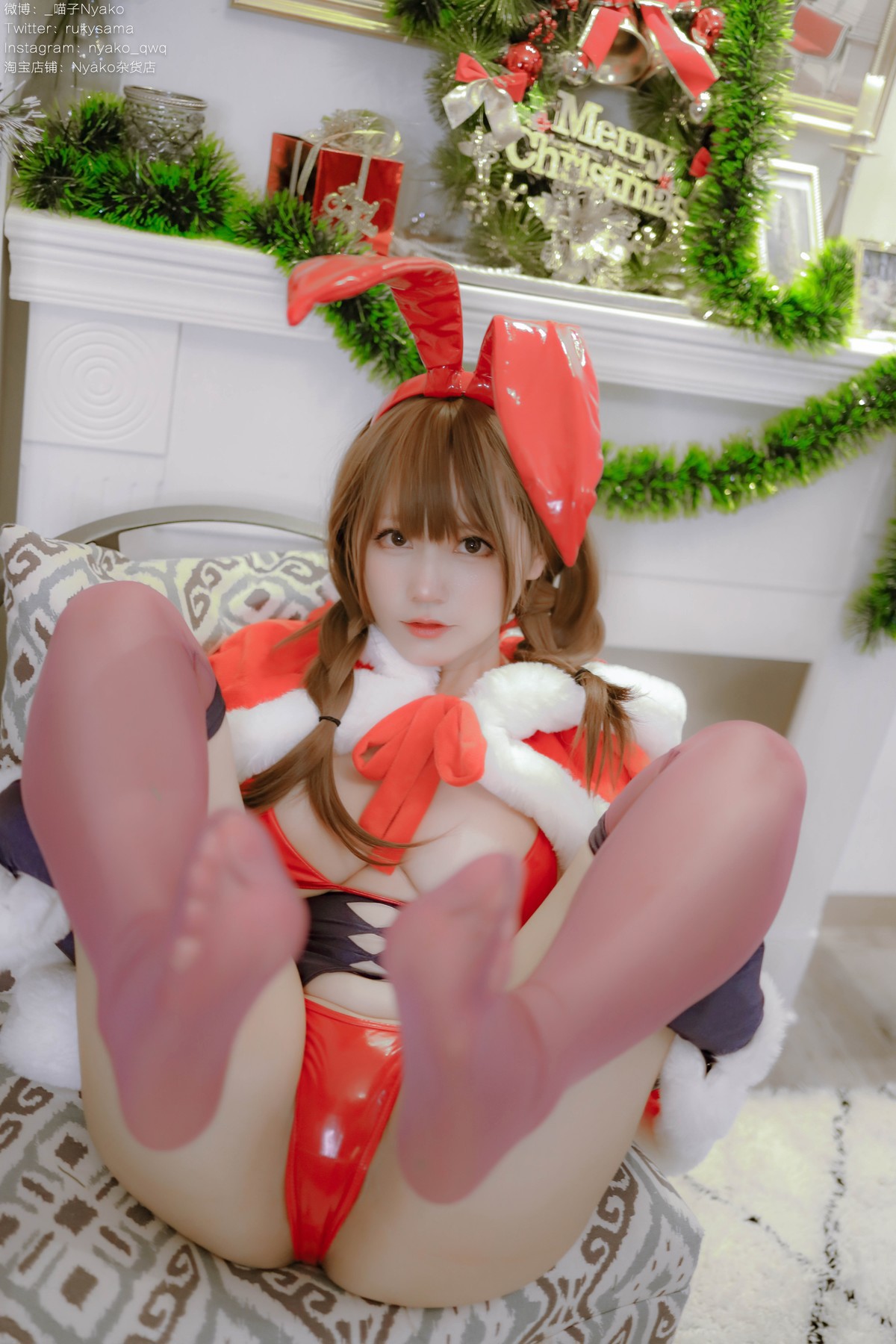 Cosplay Nyako喵子 Christmas Bunny Set.01(25)