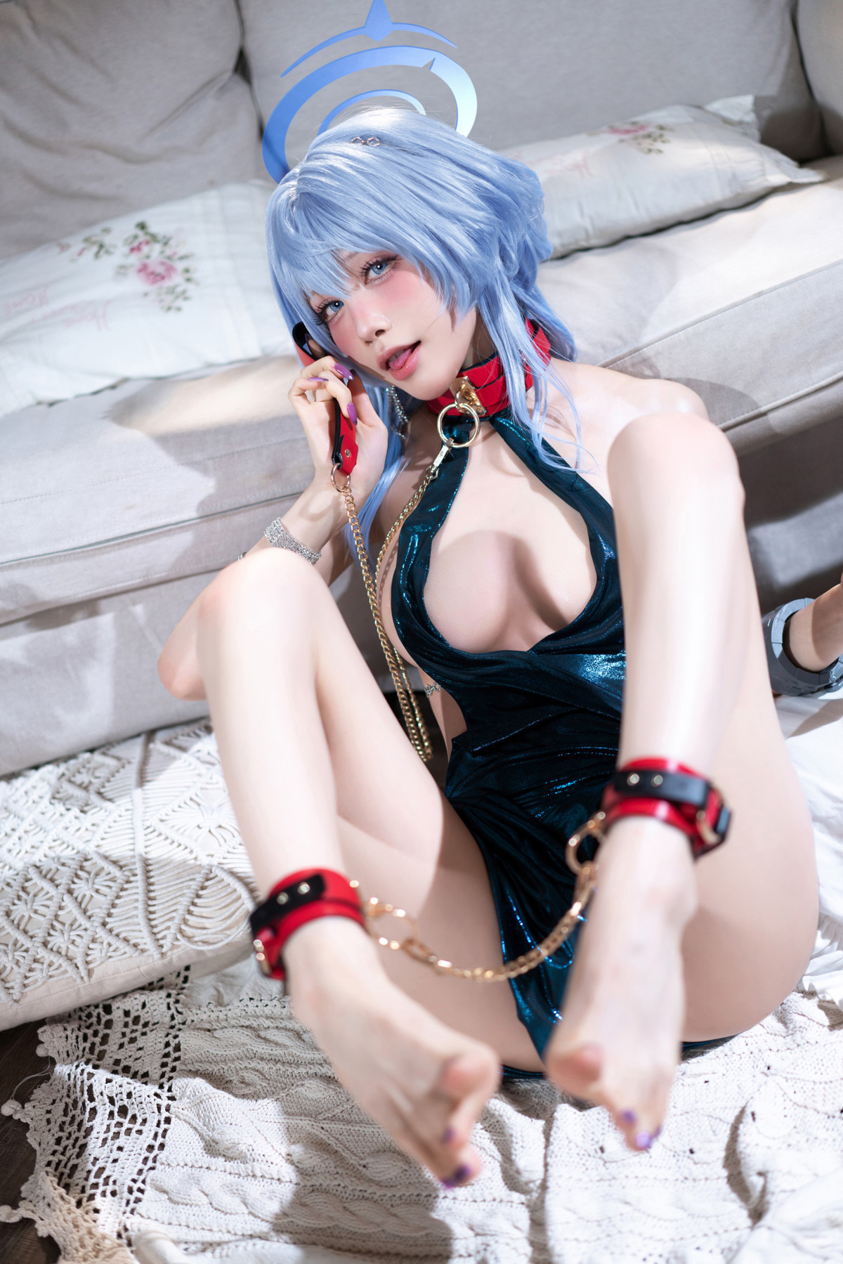 Cosplay 水淼Aqua 碧蓝档案 天雨亚子礼服 Set.02(28)