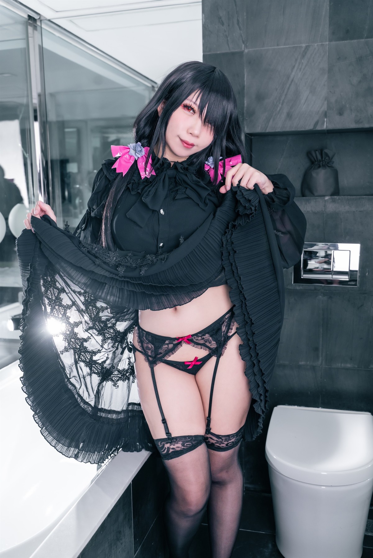 Cosplay 小琪Aki Kurumi Black Underwear(4)