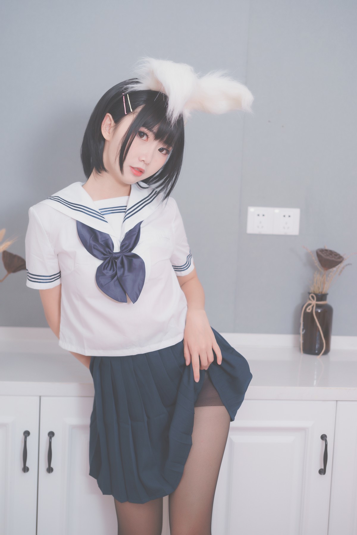 Cosplay 面饼仙儿 面饼兔耳jk(2)