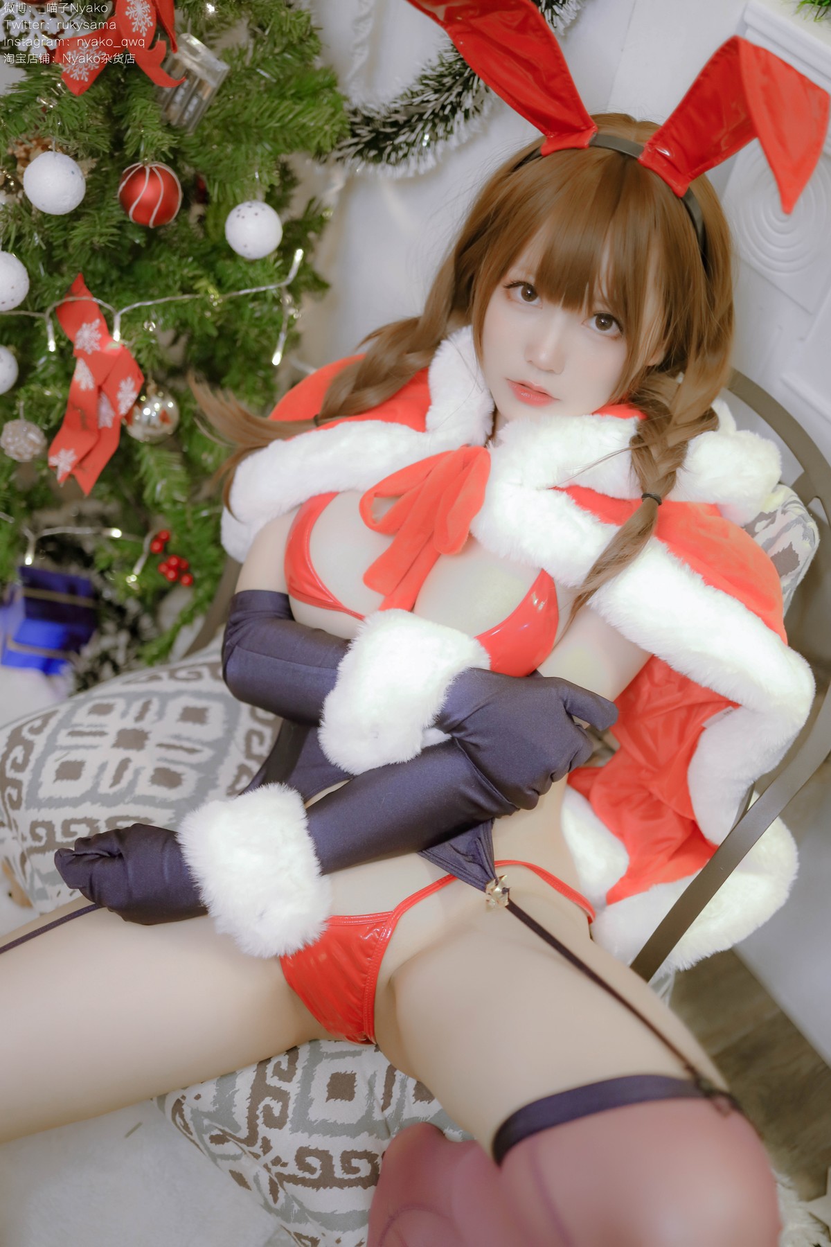 Cosplay Nyako喵子 Christmas Bunny Set.01(11)