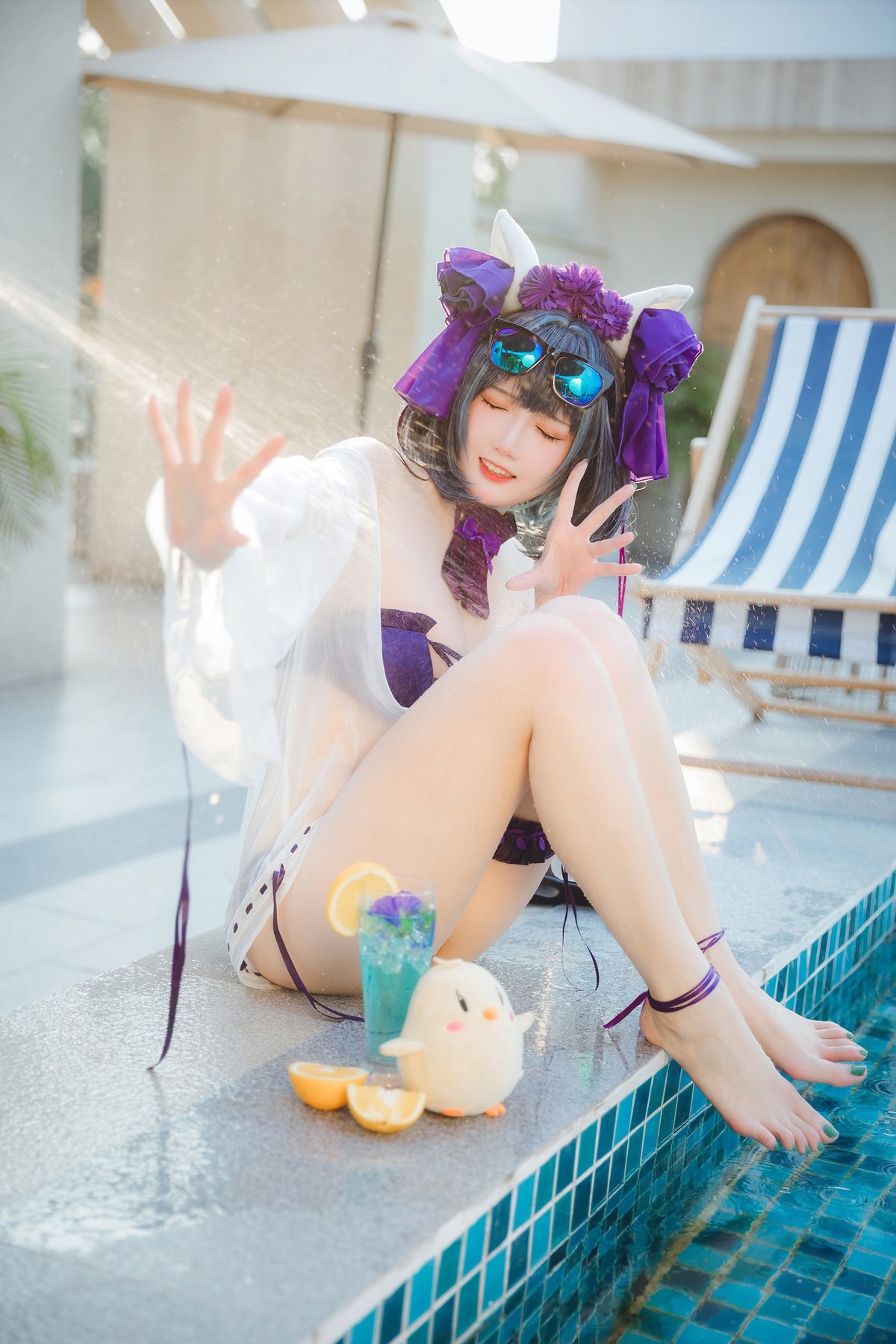 Cosplay 瓜希酱福利 柴郡泳装(2)