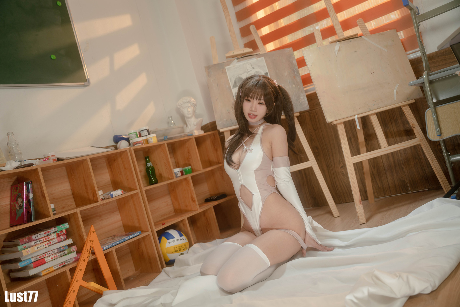 Cosplay 柒柒要乖哦 粉色泳衣 Set.02(18)