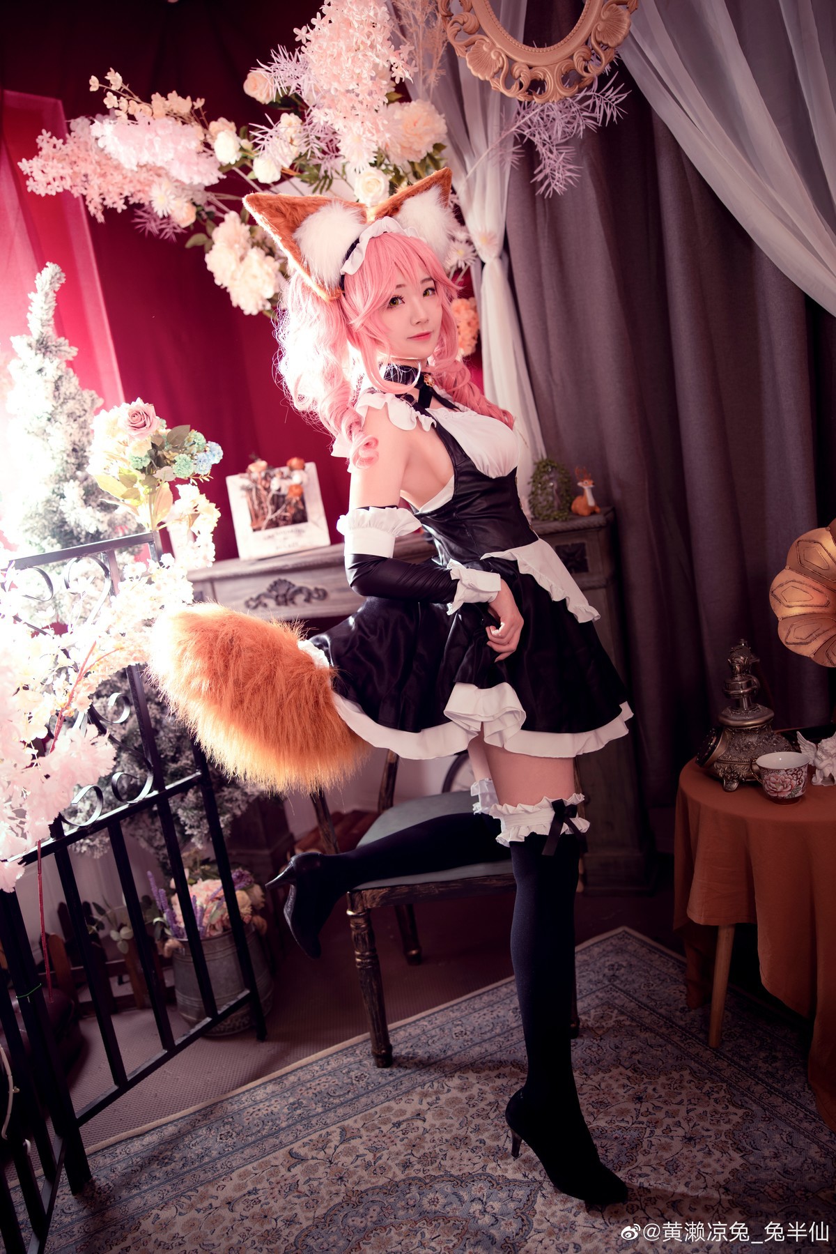 黄濑凉兔_兔半仙 Cosplay fate玉藻前女仆ver(4)