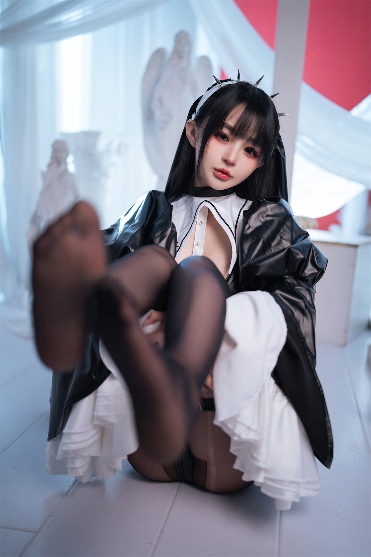 Cosplay 桜井宁宁 皮衣修女(34)