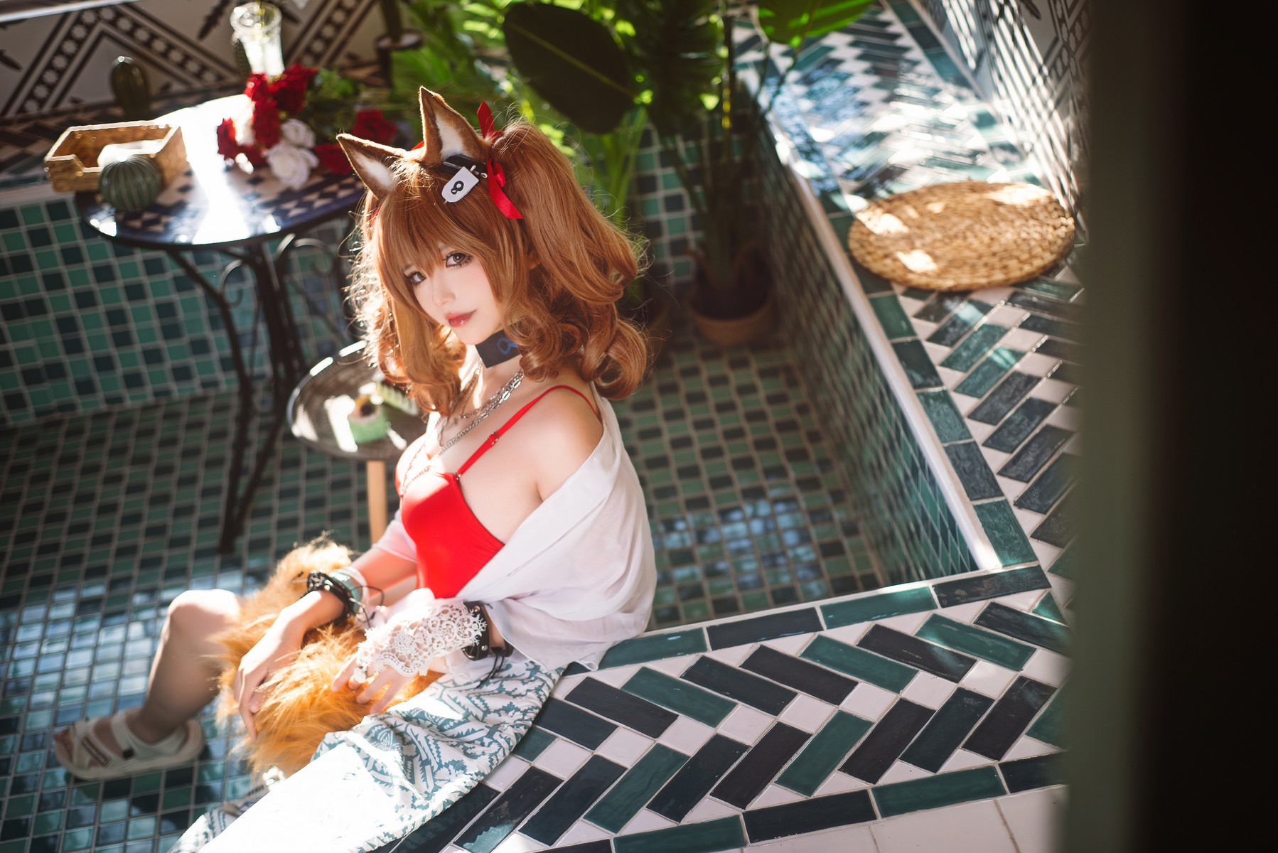 工藤新伍 Cosplay 明日方舟 安洁莉娜 夏卉泳装(3)