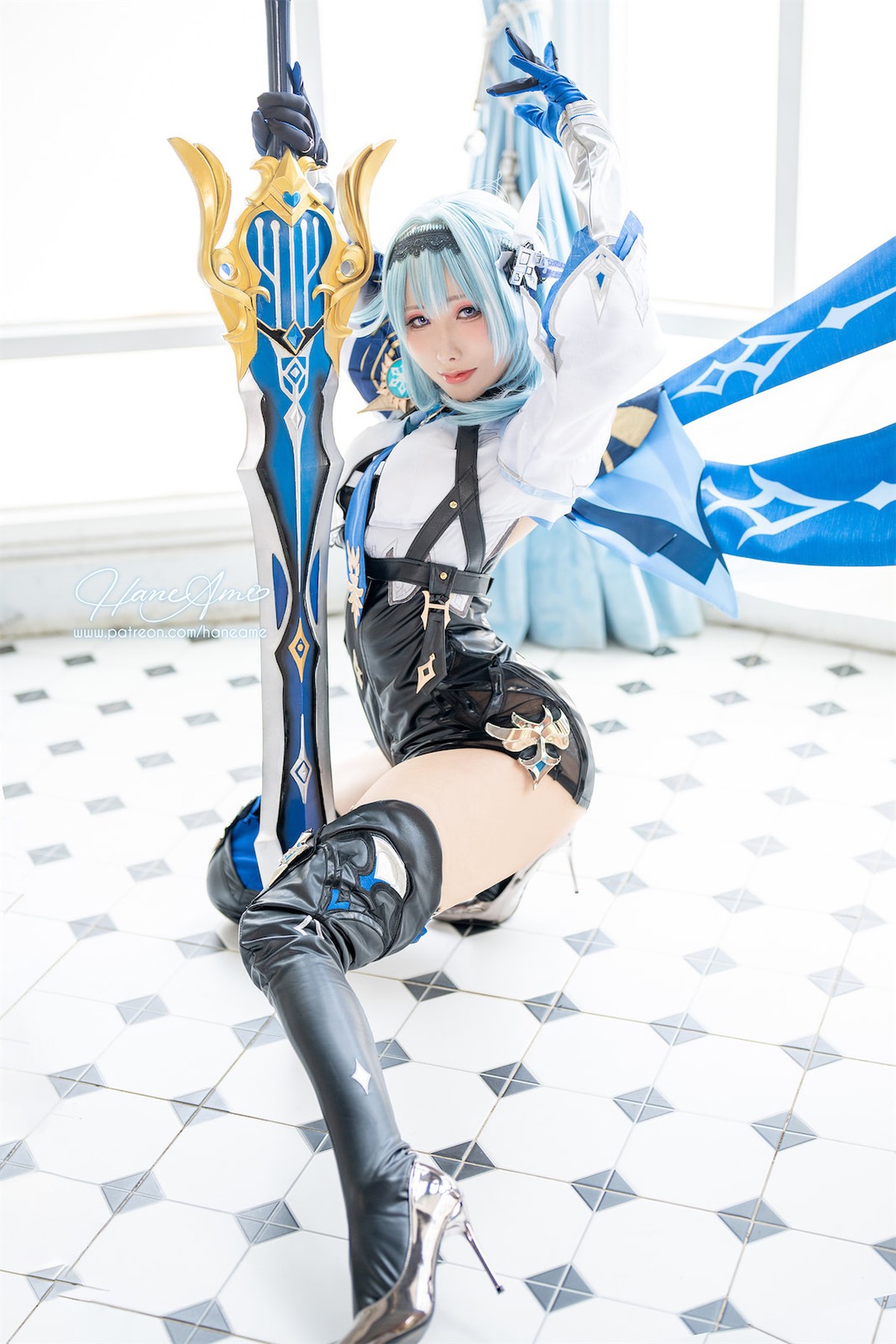 雨波HaneAme Cosplay Eula Lawrence Genshin Impact(7)