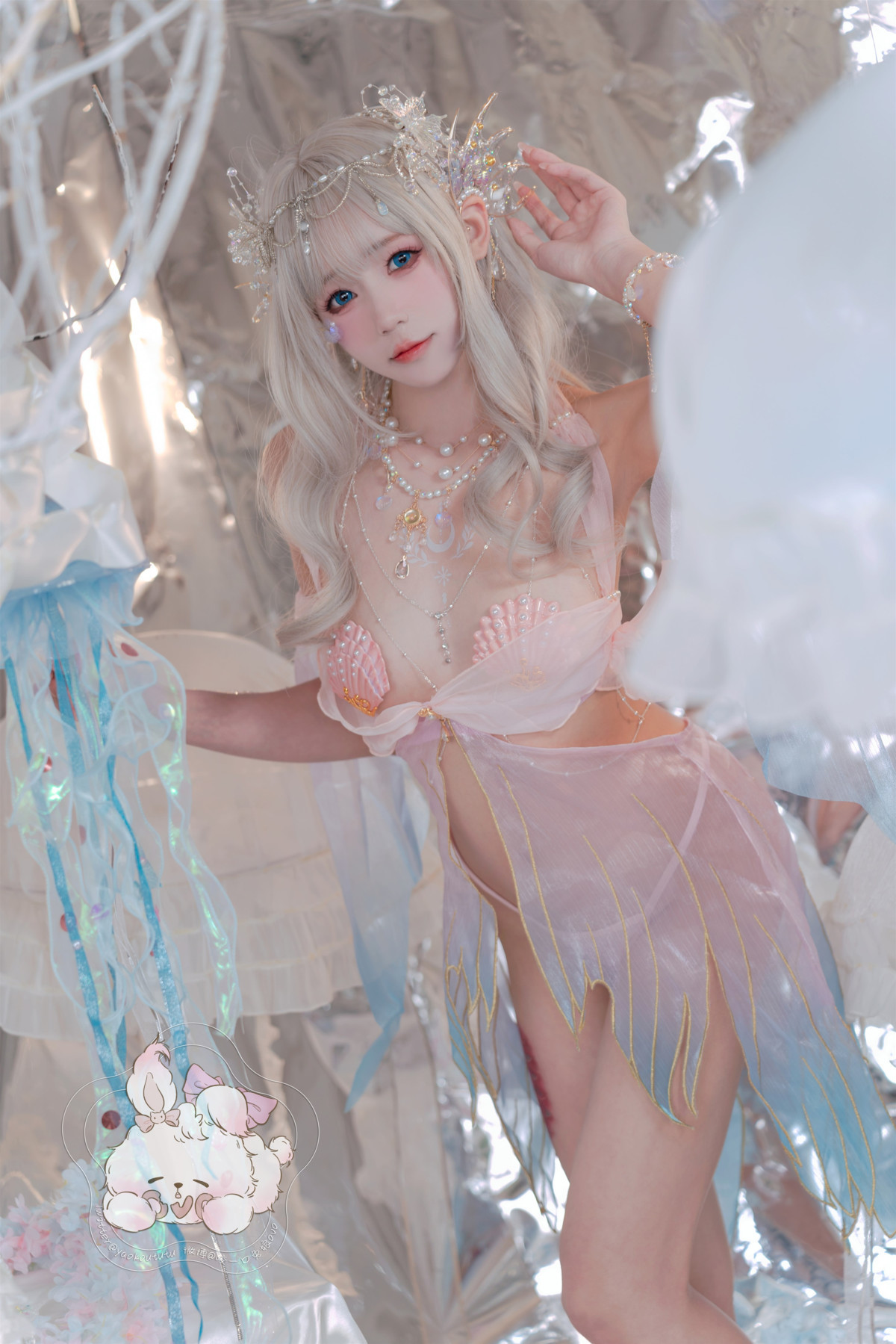 Cosplay 咬一口兔娘 海的女儿 Mermaid(10)