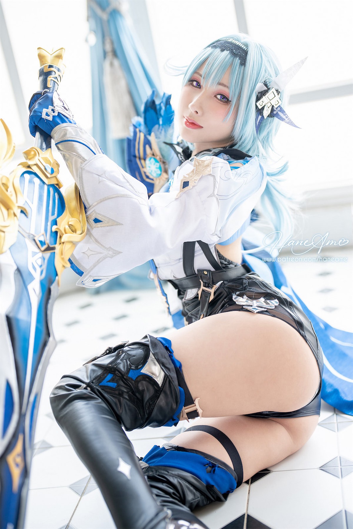 雨波HaneAme Cosplay Eula Lawrence Genshin Impact(9)