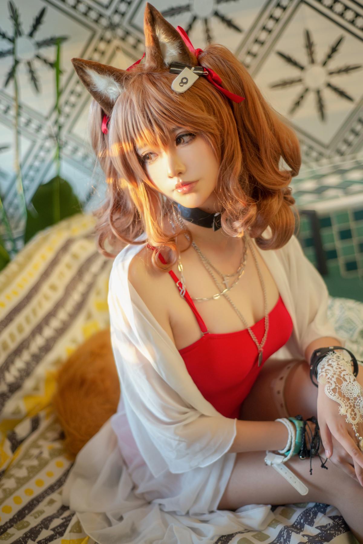 工藤新伍 Cosplay 明日方舟 安洁莉娜 夏卉泳装(23)