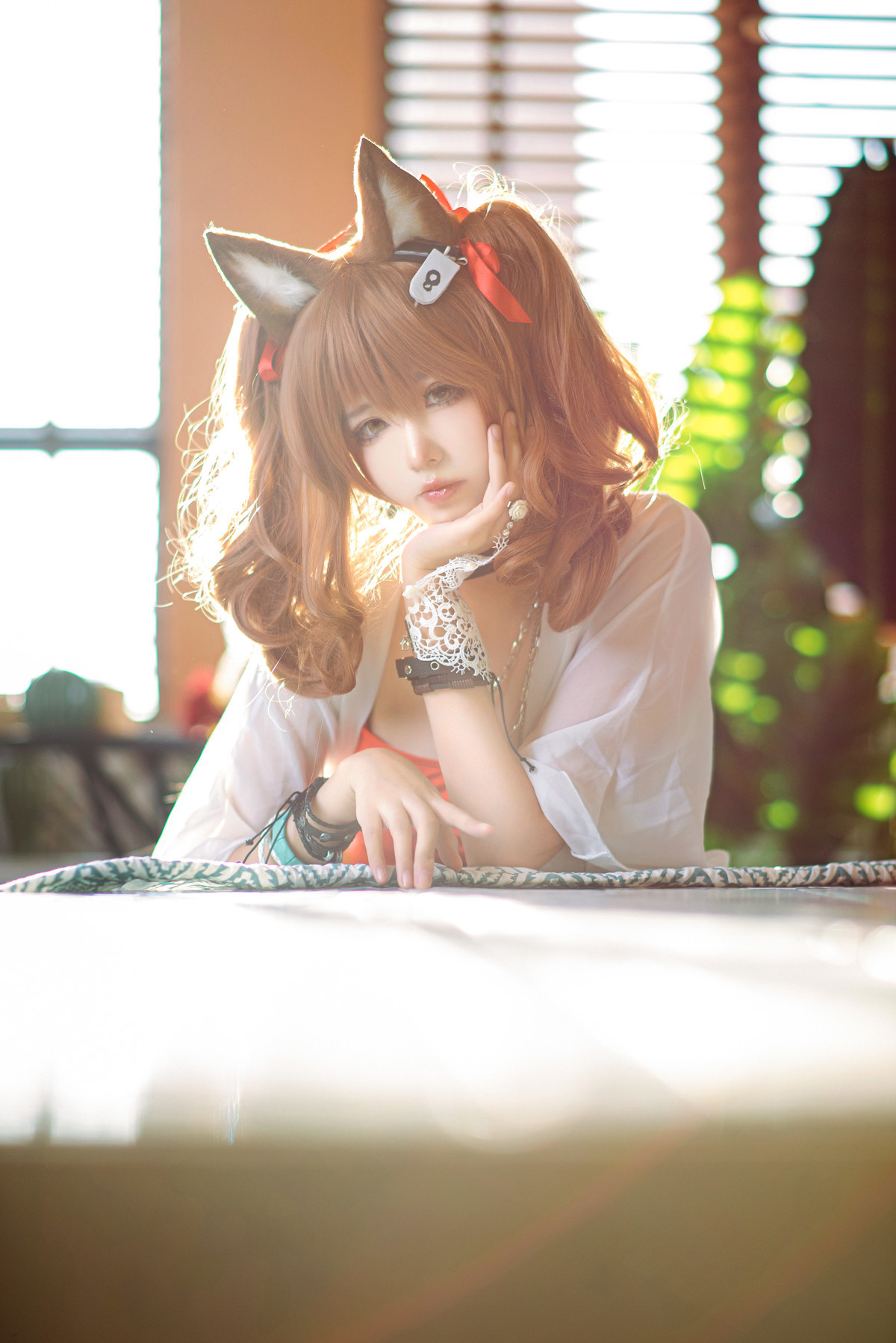 工藤新伍 Cosplay 明日方舟 安洁莉娜 夏卉泳装(6)