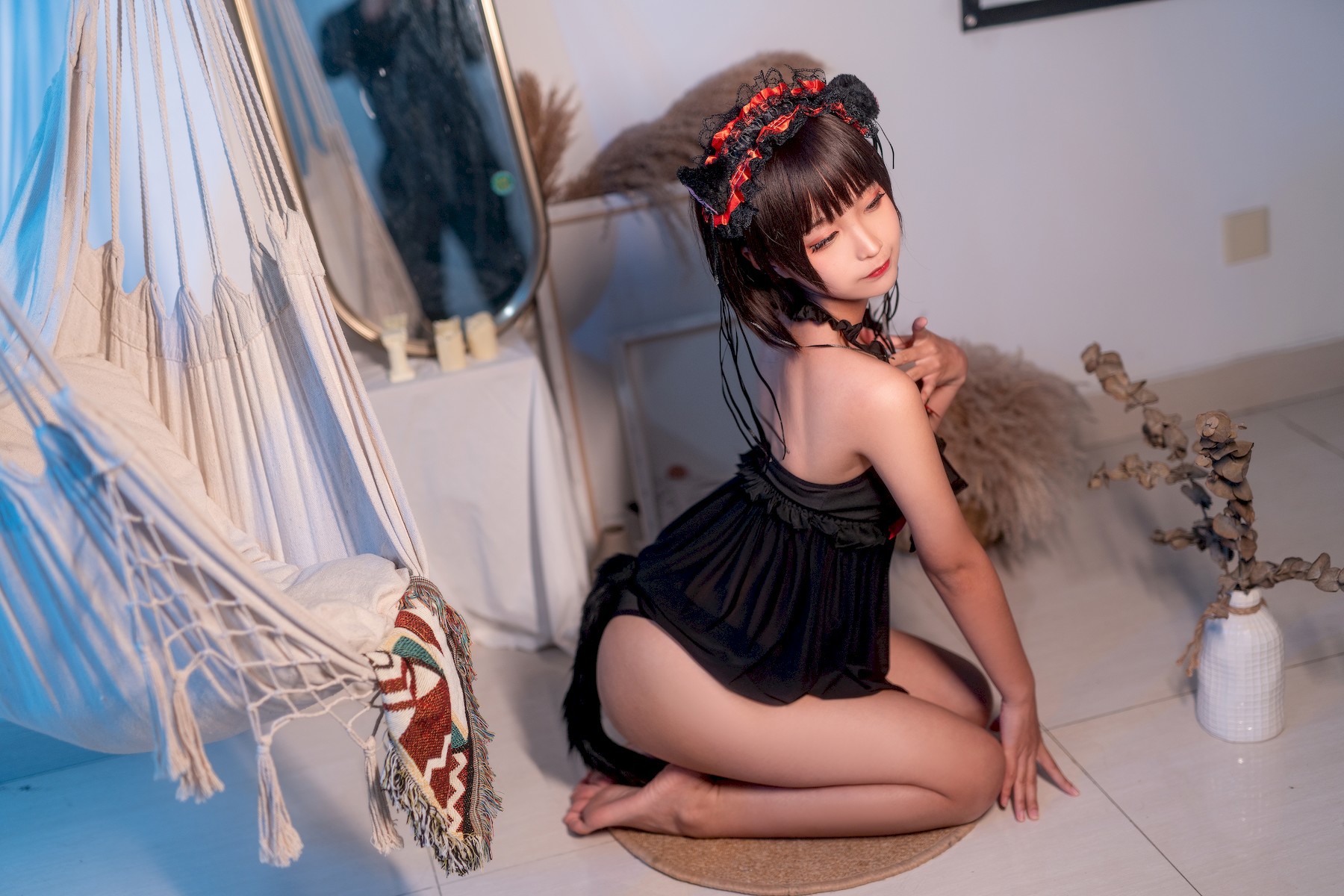 蠢沫沫 Cosplay 黑睡裙 Black Nightdress(40)