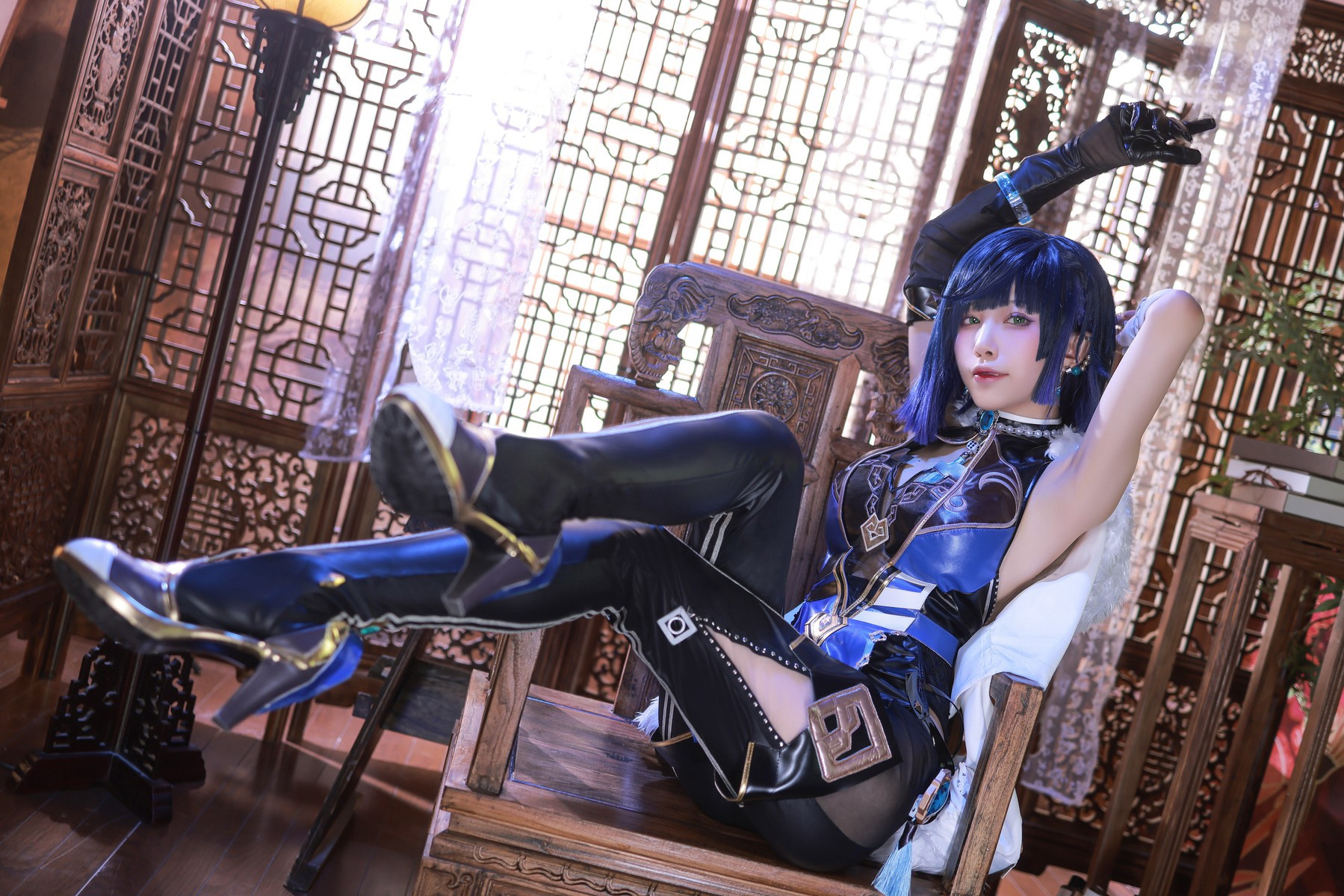 水淼aqua Cosplay 夜兰 Yelan(28)