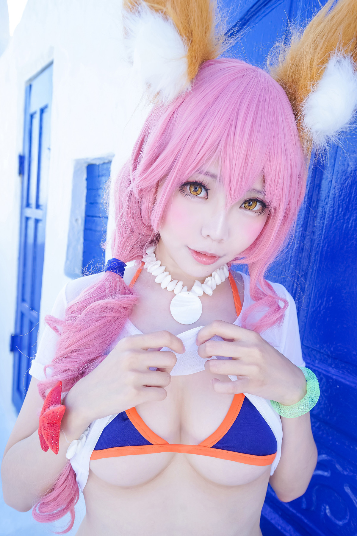 Cosplay ElyEE子 玉藻前泳装(16)