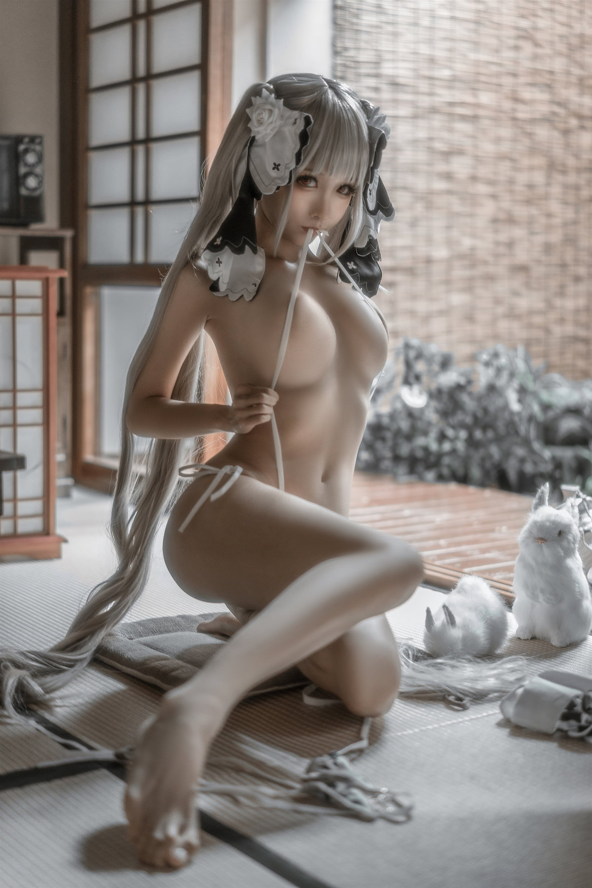 蠢沫沫 Cosplay 可畏婚纱绅士版(47)