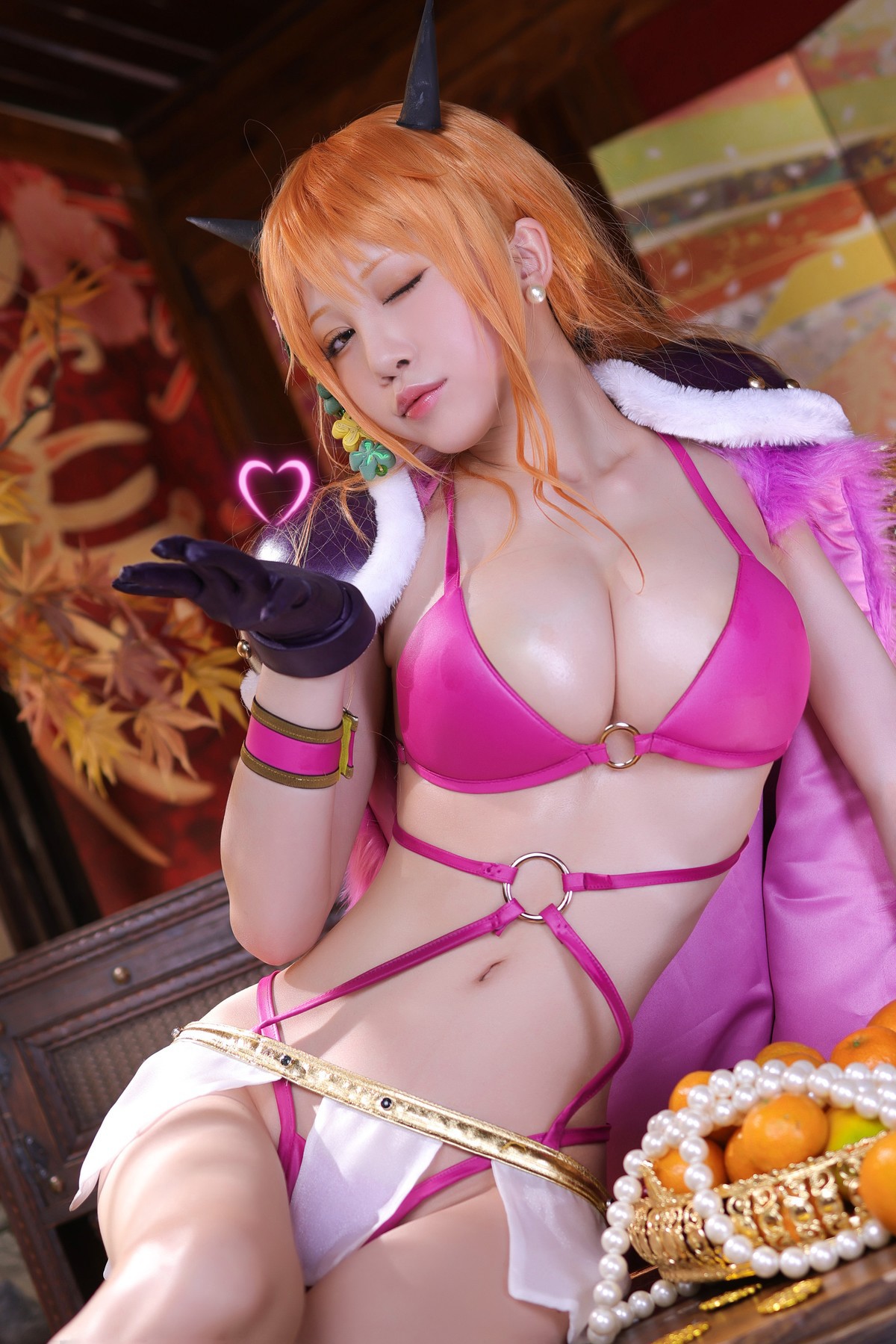 水淼aqua Cosplay 海贼王 娜美(67)