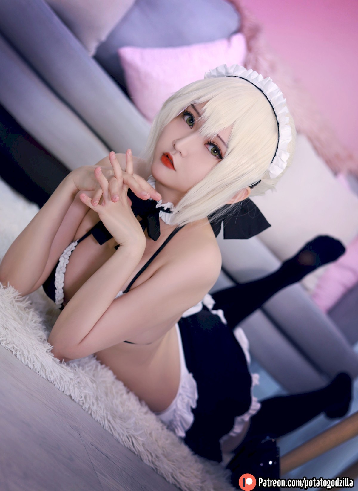 Potato Godzilla Cosplay セイバーオルタ メイド Ver.(27)