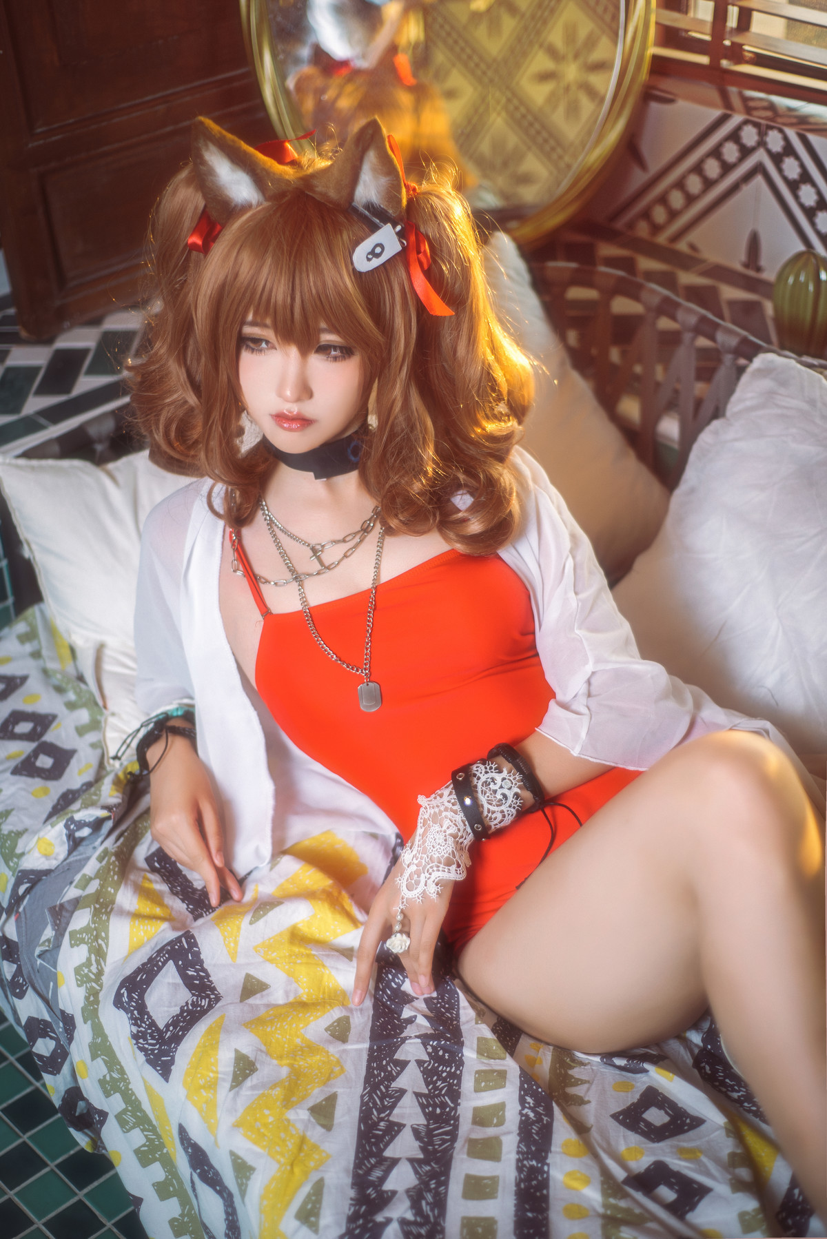 工藤新伍 Cosplay 明日方舟 安洁莉娜 夏卉泳装(21)