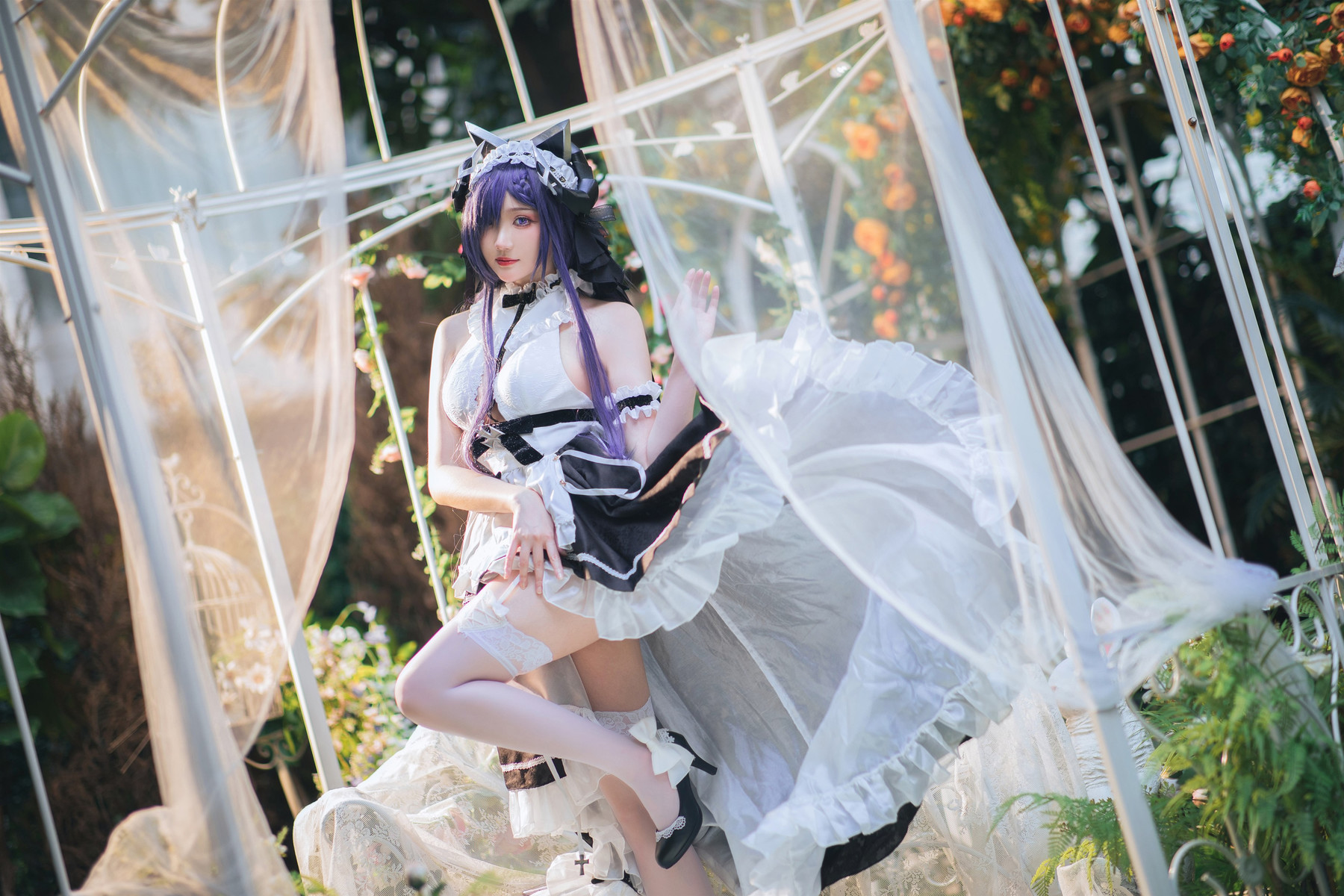 Cosplay 瓜希酱 碧蓝航线 奥古斯特女仆(14)