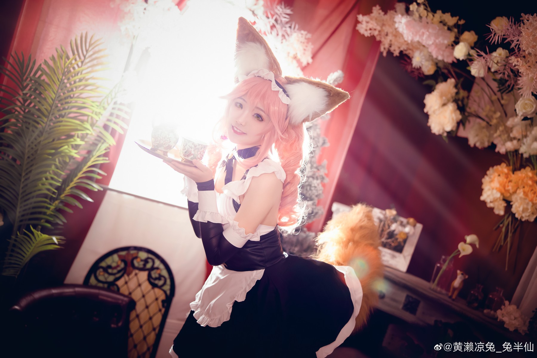 黄濑凉兔_兔半仙 Cosplay fate玉藻前女仆ver(1)