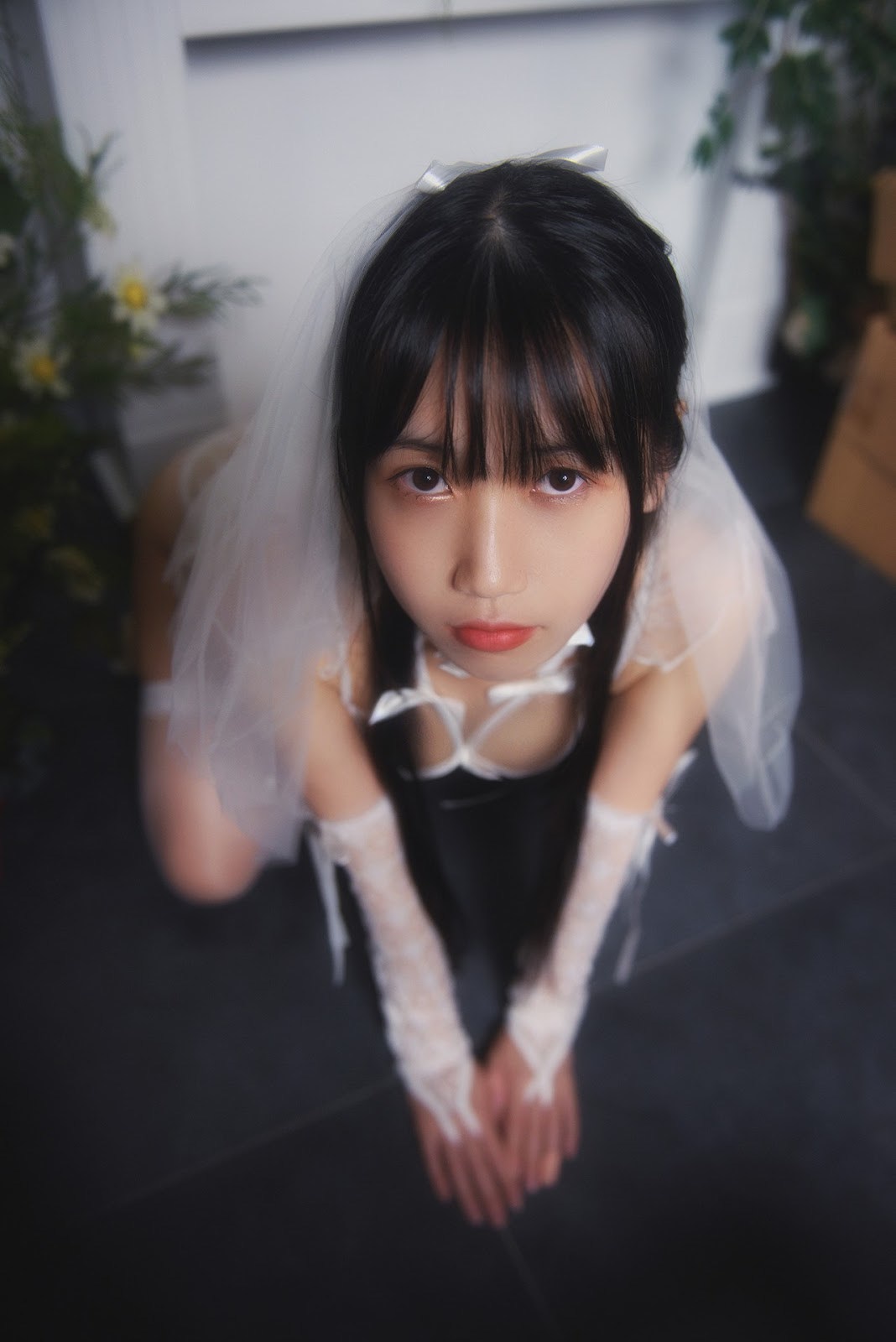 Cosplay 不呆猫 白色情趣婚纱(11)