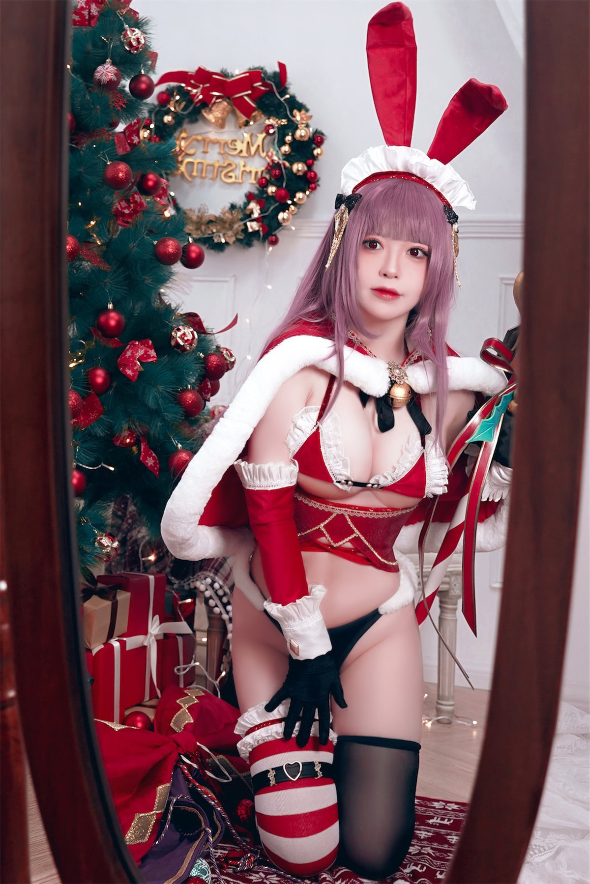 Cosplay 半半子 Christmas Bunny Aike(31)