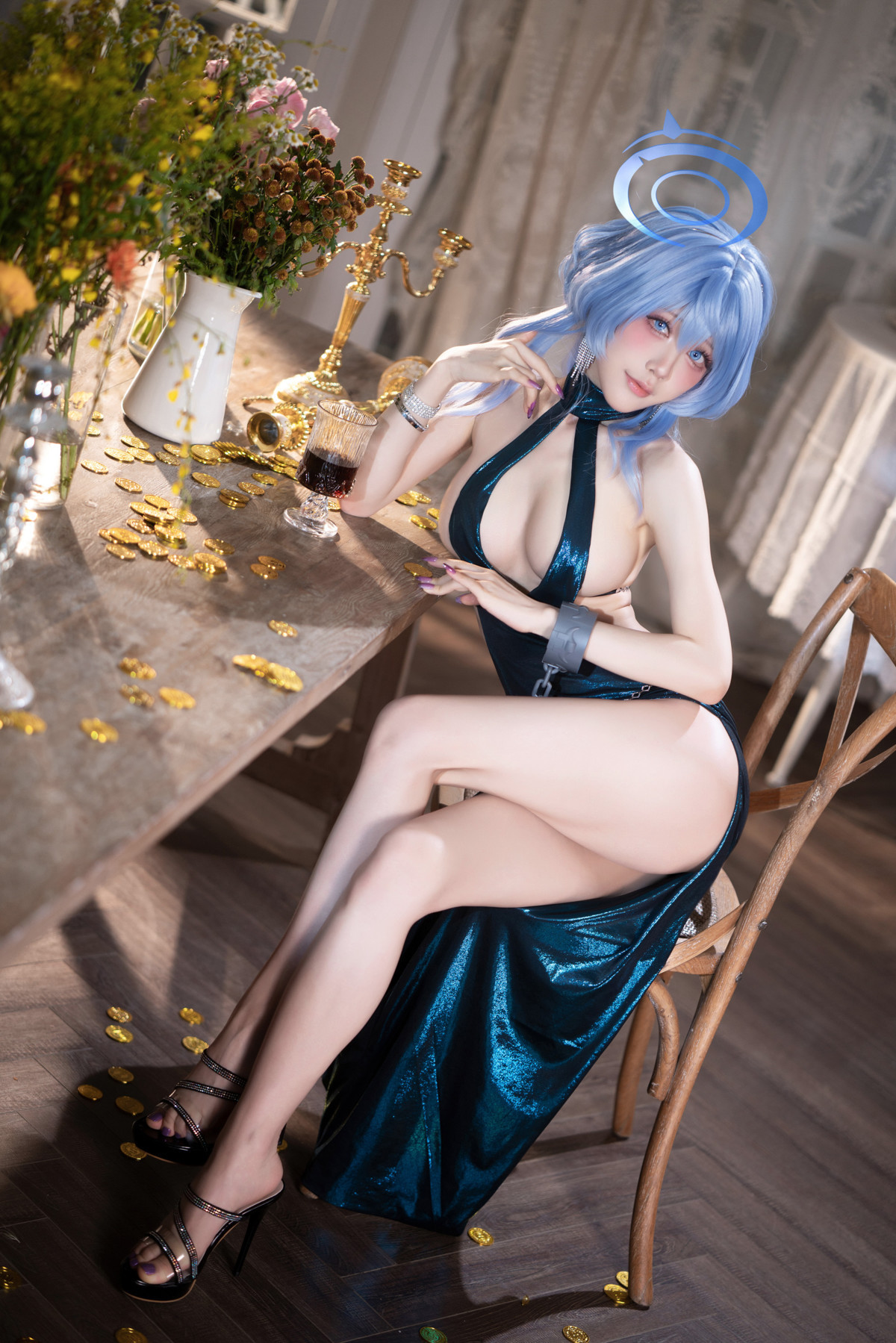 Cosplay 水淼Aqua 碧蓝档案 天雨亚子礼服 Set.01(6)