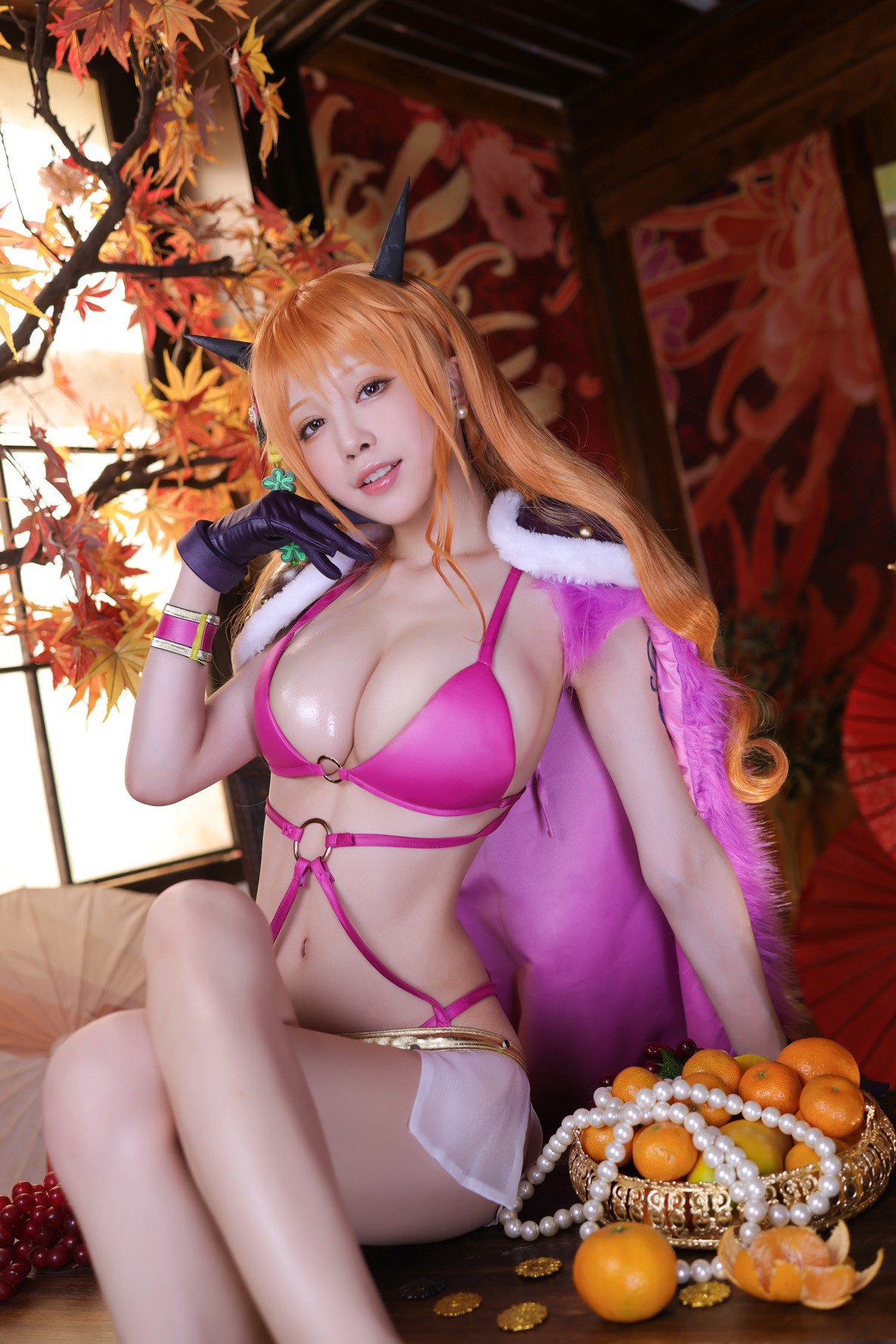 水淼aqua Cosplay 海贼王 娜美(64)