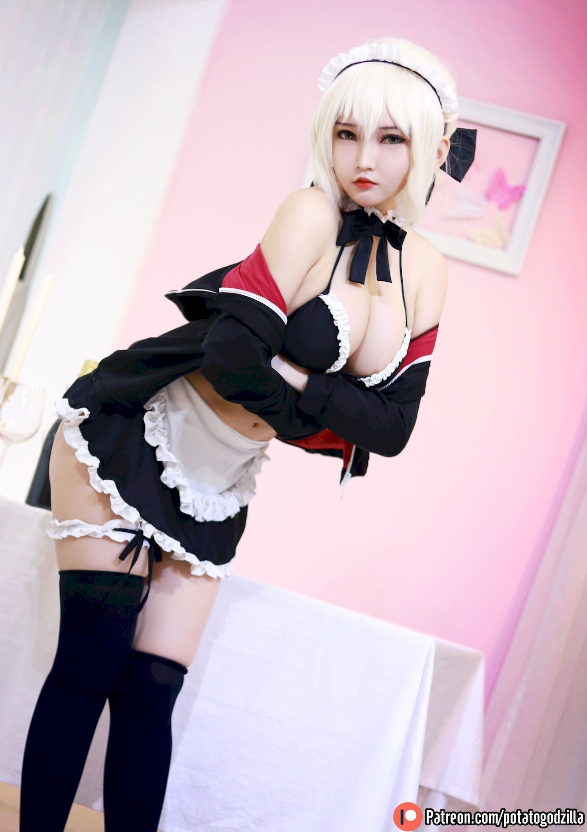 Potato Godzilla Cosplay セイバーオルタ メイド Ver.(11)