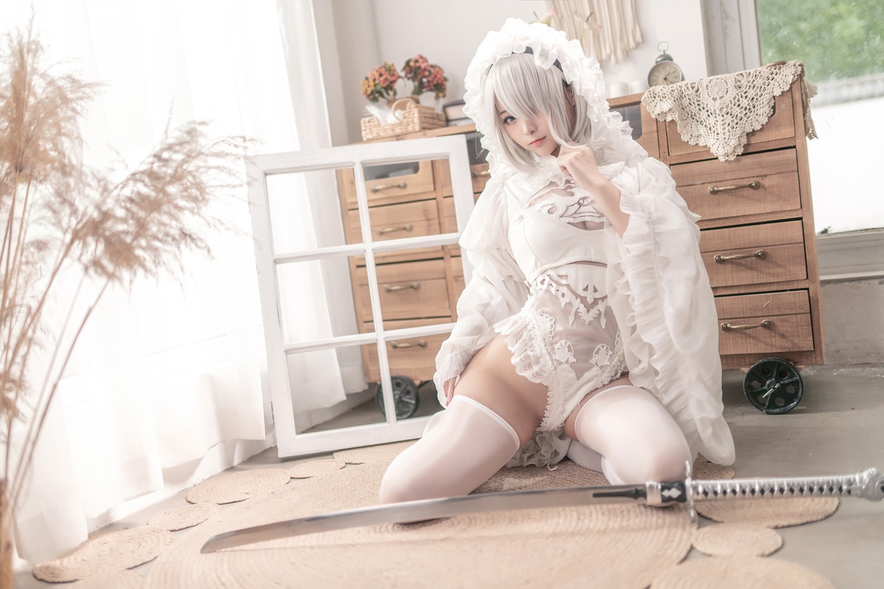 Cosplay 蠢沫沫 Chunmomo 尼尔纪元 白花嫁(10)