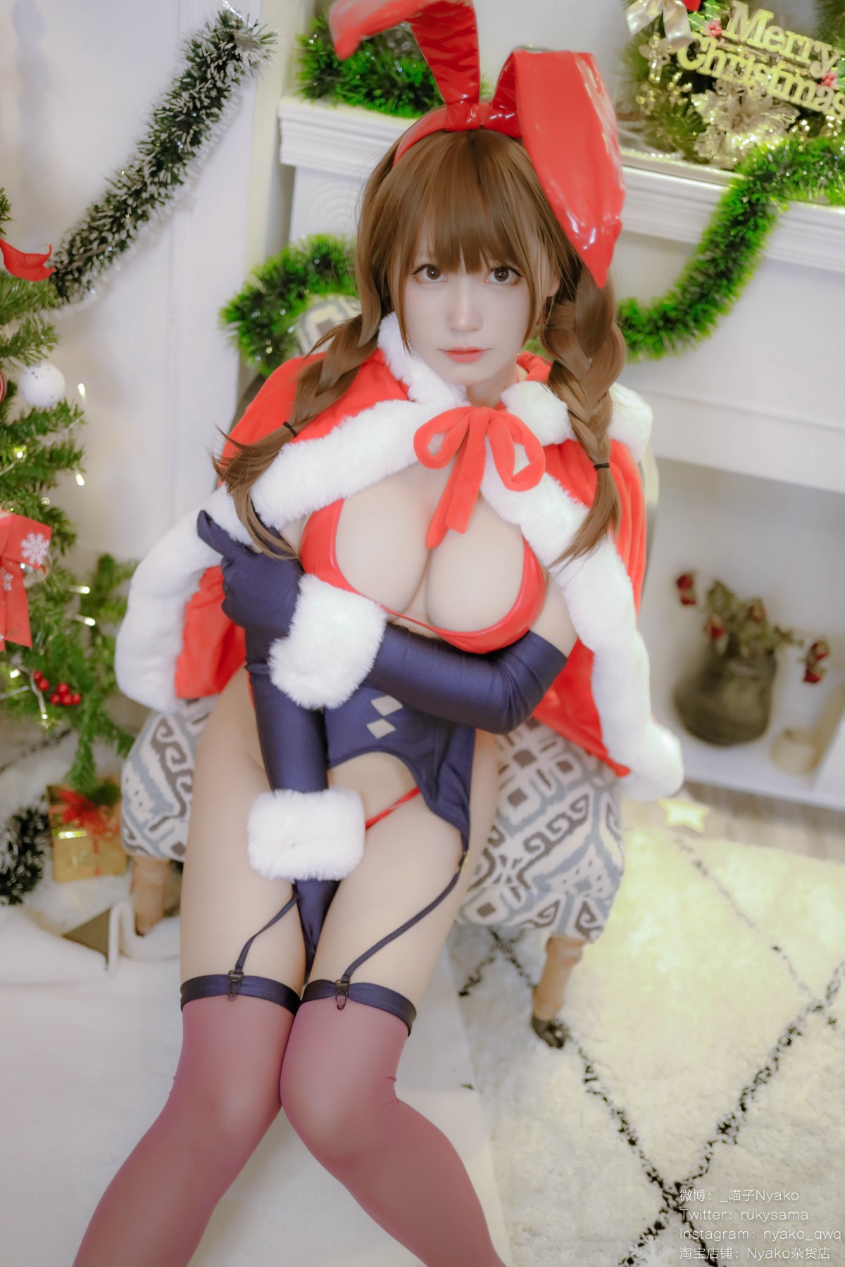 Cosplay Nyako喵子 Christmas Bunny Set.01(46)